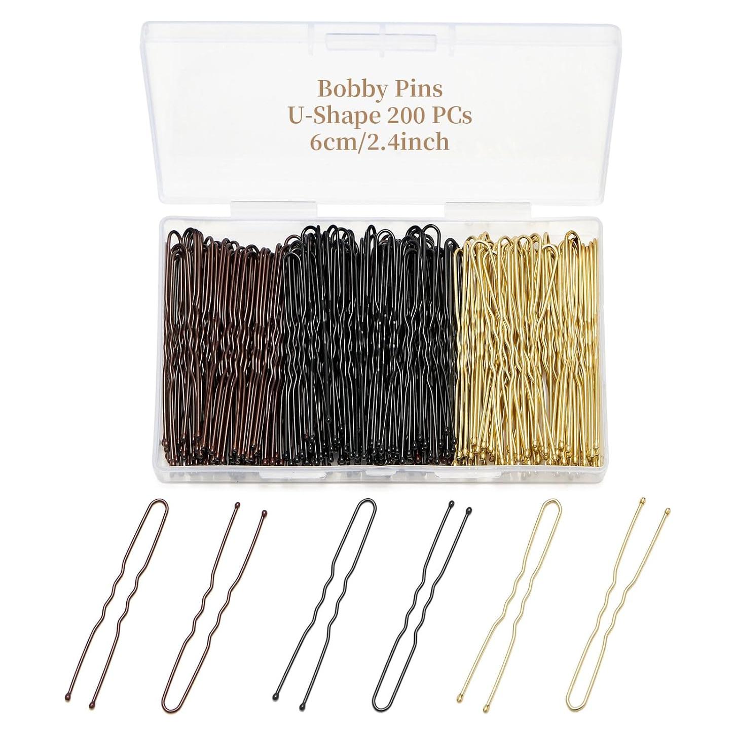 200 Pasadores de Pelo U-Forma Metal QIUTIMIY 6.1cm Multicolor