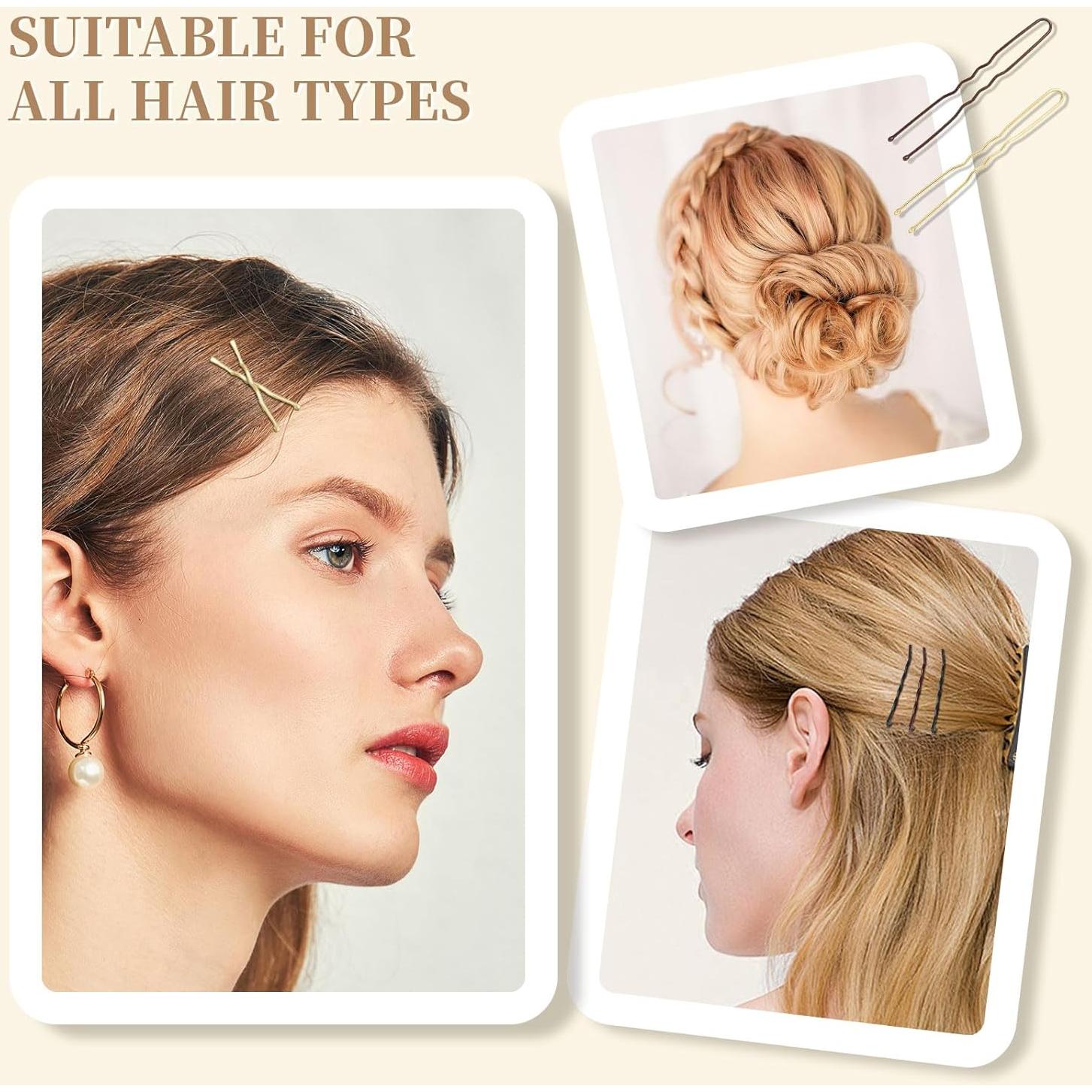 200 Pasadores de Pelo U-Forma Metal QIUTIMIY 6.1cm Multicolor