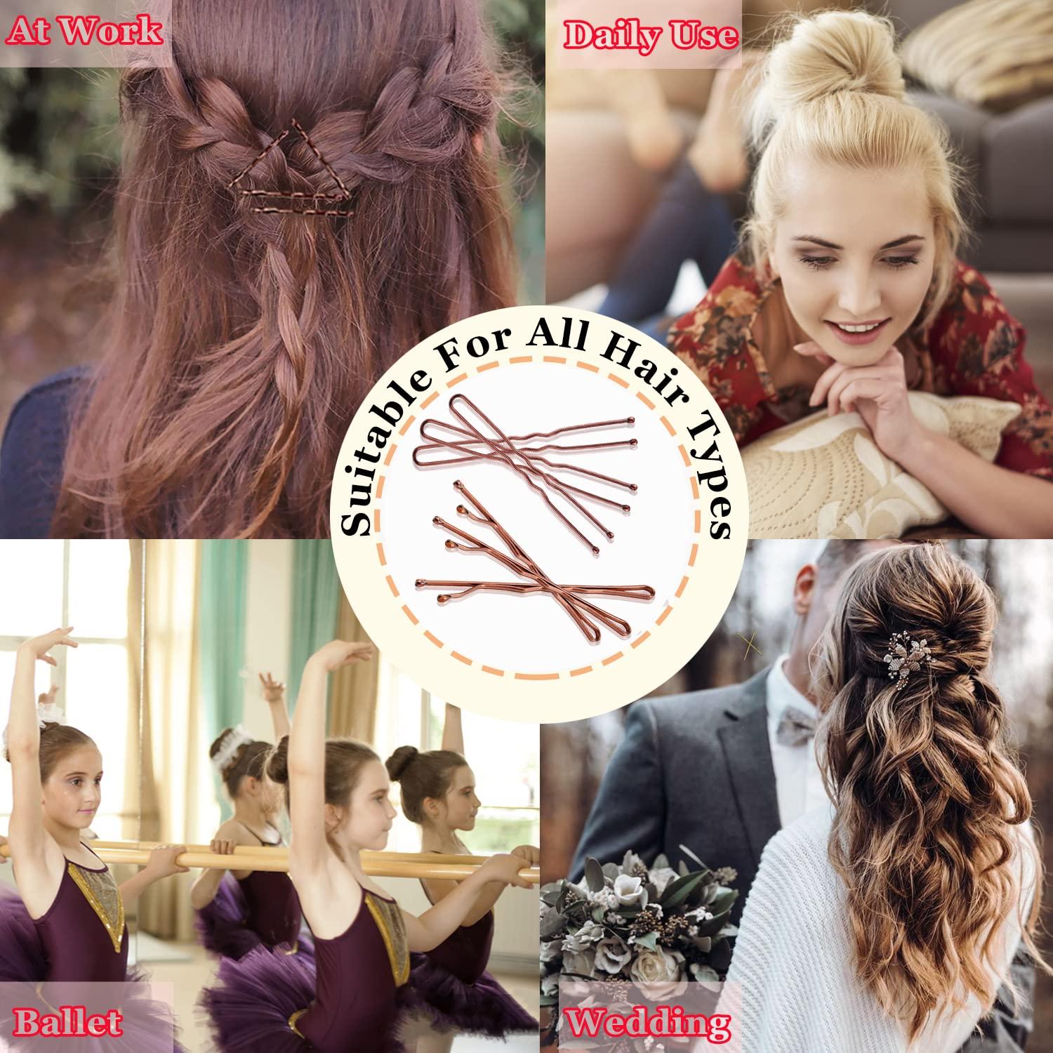 200 Pinzas para el Cabello AITRAI Marrones y en Forma de U 6.1 cm