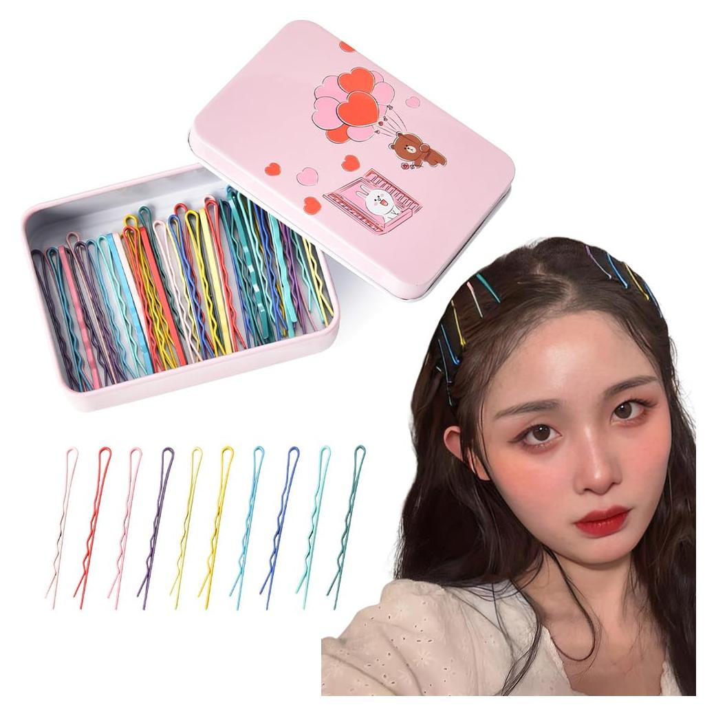 50 Horquillas de Acero Inoxidable para Cabello Coloridas