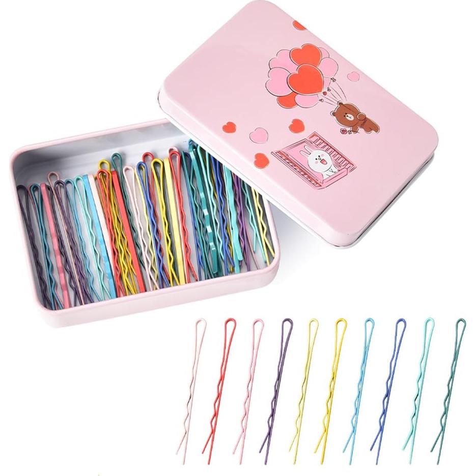 50 Horquillas de Acero Inoxidable para Cabello Coloridas