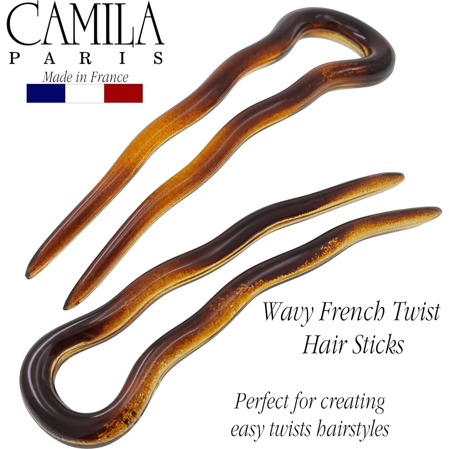 Horquillas de Pelo Camila Paris AD823 Carey 2 Piezas 8.89 cm