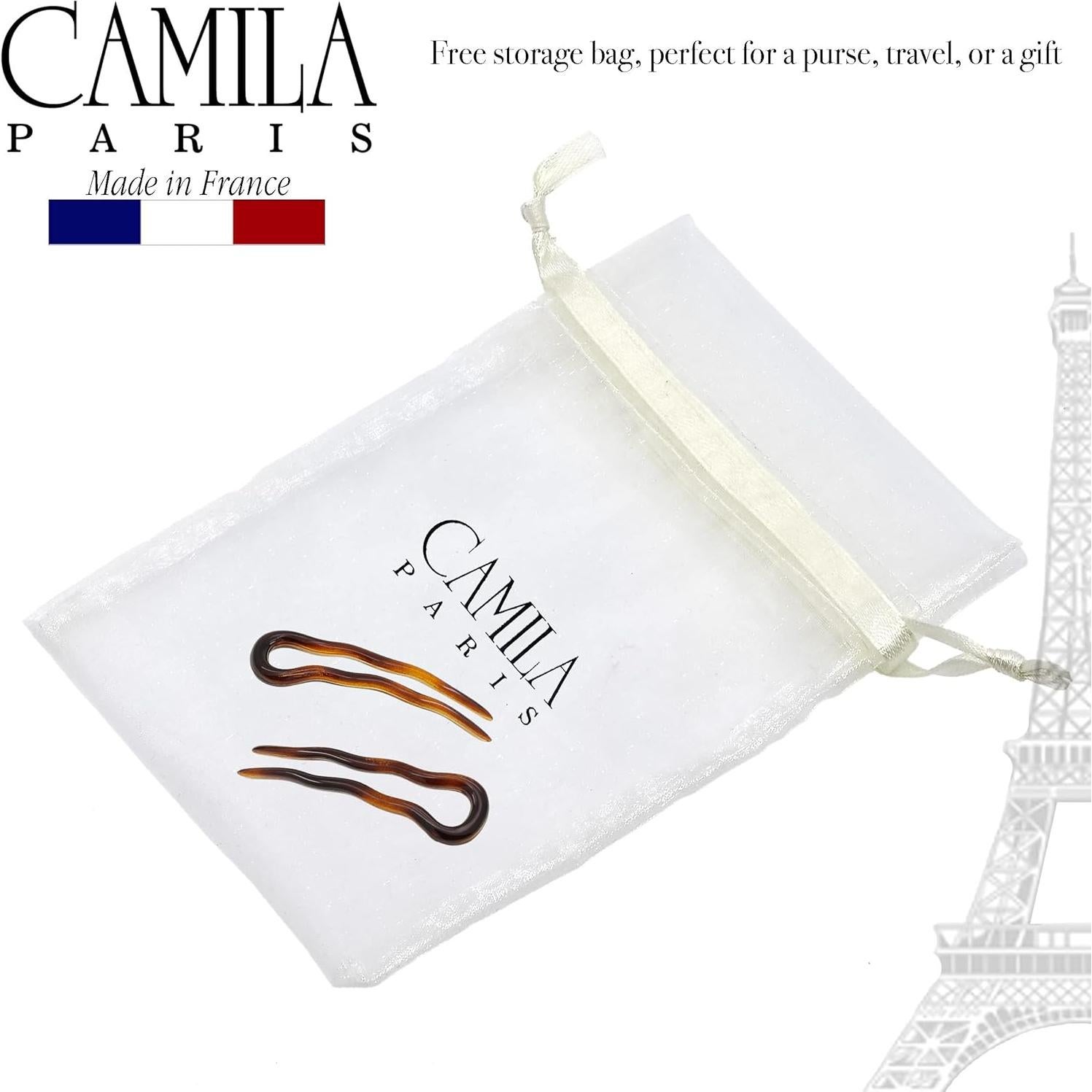 Horquillas de Pelo Camila Paris AD823 Carey 2 Piezas 8.89 cm
