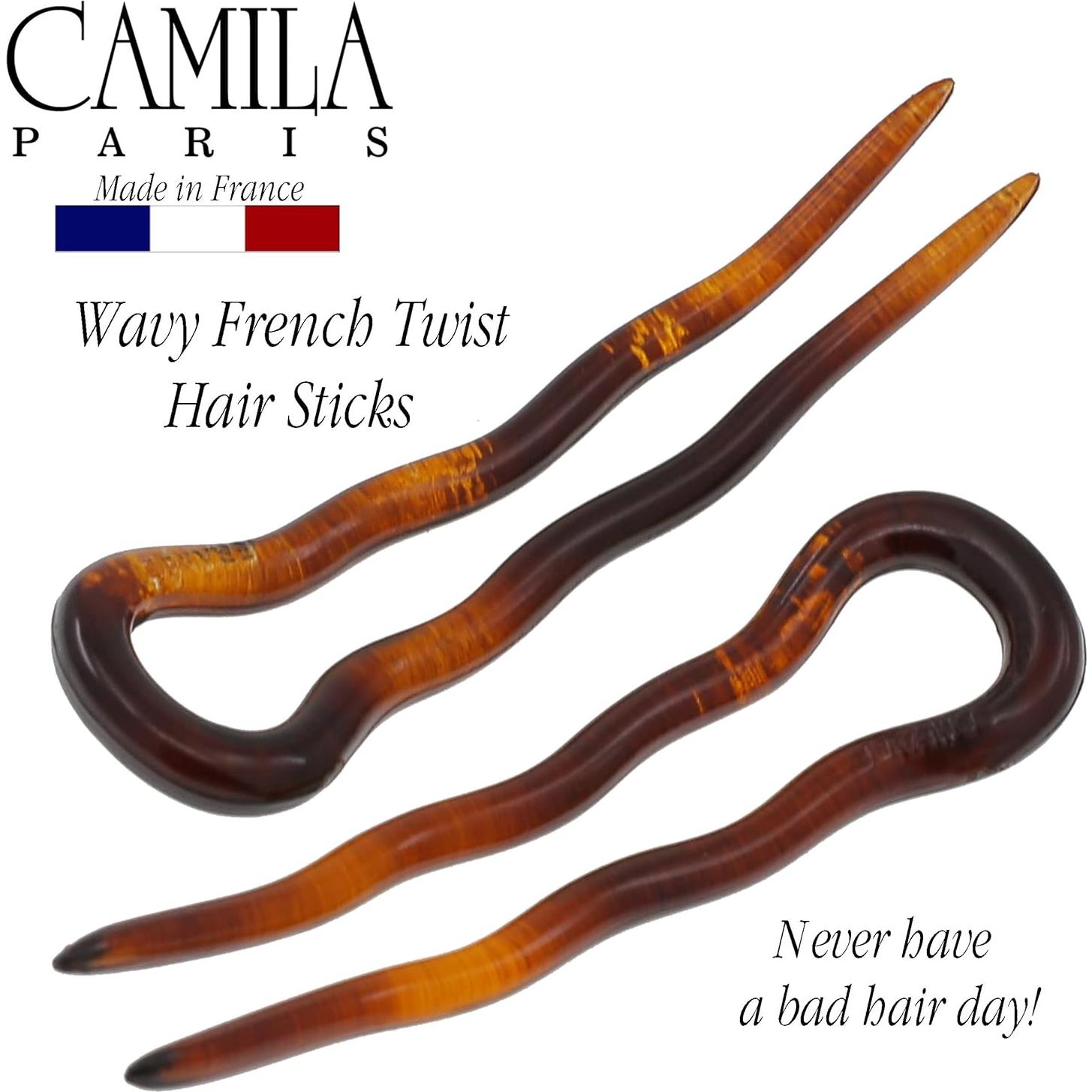 Horquillas de Pelo Camila Paris AD823 Carey 2 Piezas 8.89 cm