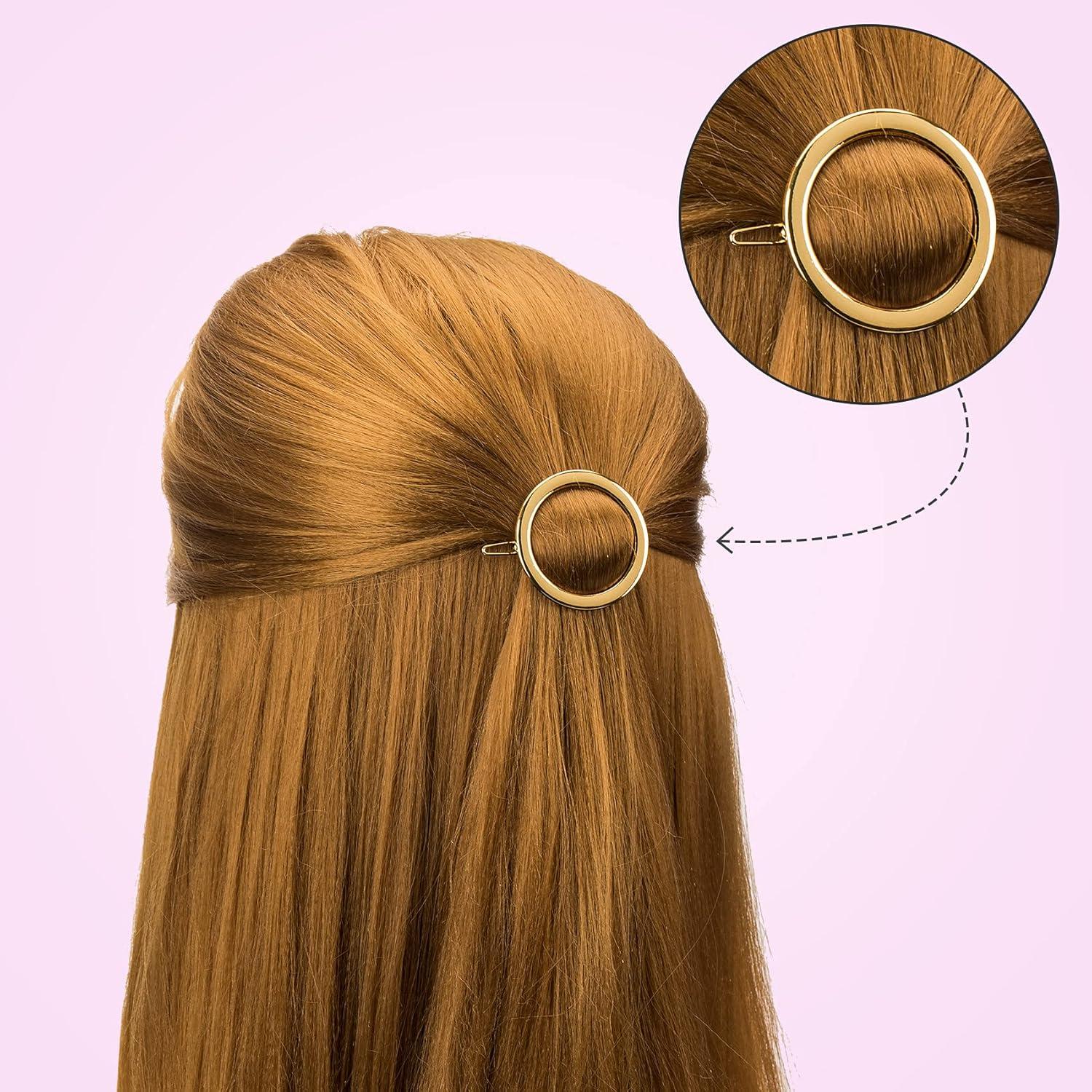 Clip de Cabello Minimalista PAGOW 4 Pcs Oro y Plata
