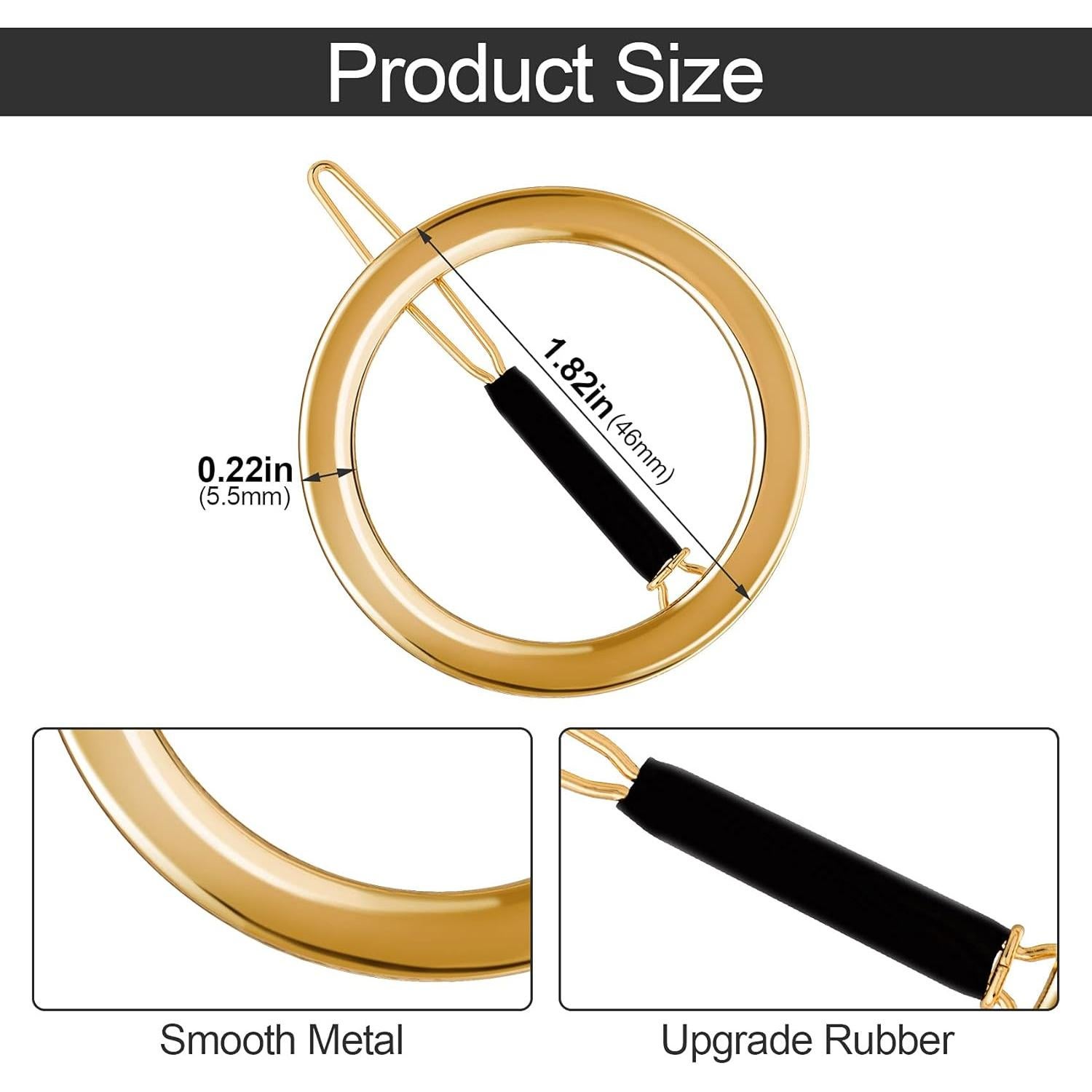 Clip de Cabello Minimalista PAGOW 4 Pcs Oro y Plata