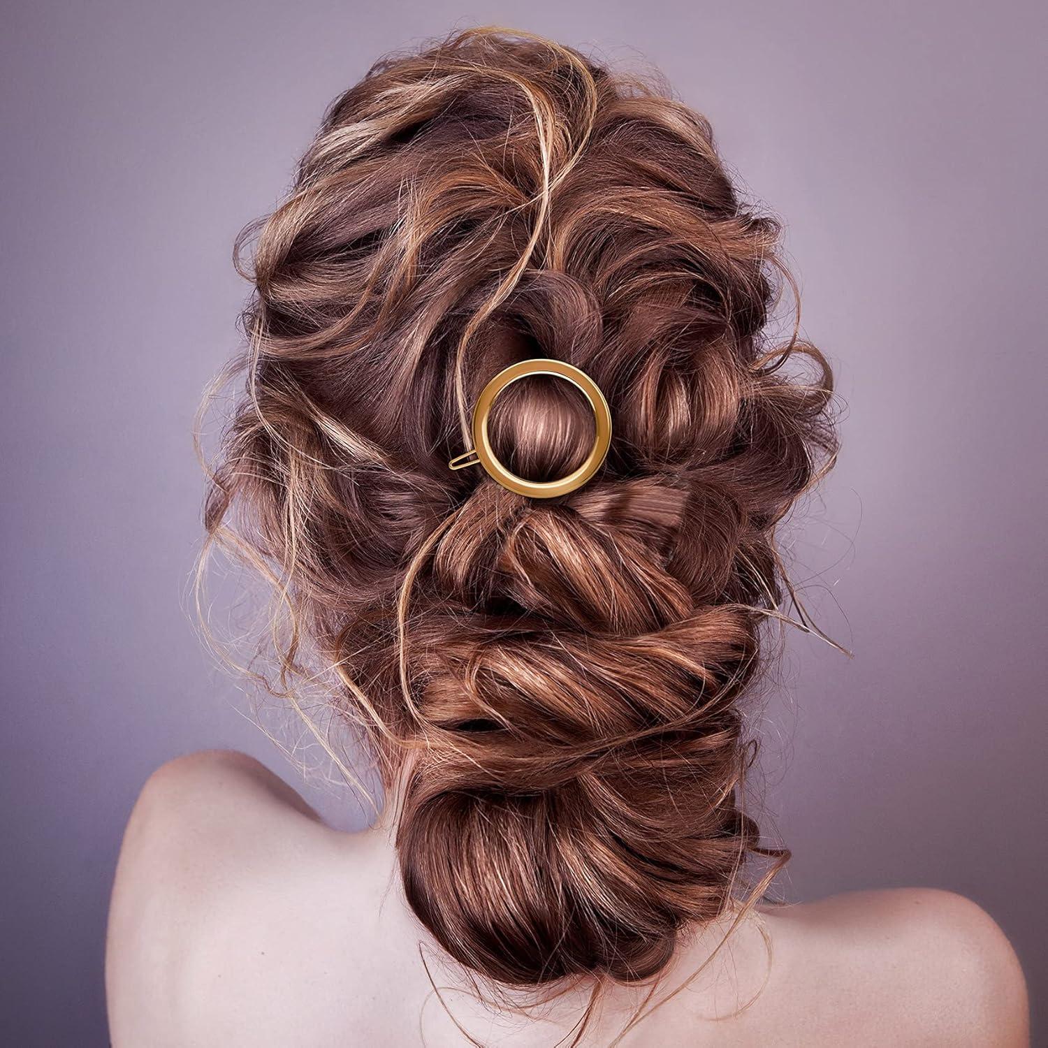 Clip de Cabello Minimalista PAGOW 4 Pcs Oro y Plata