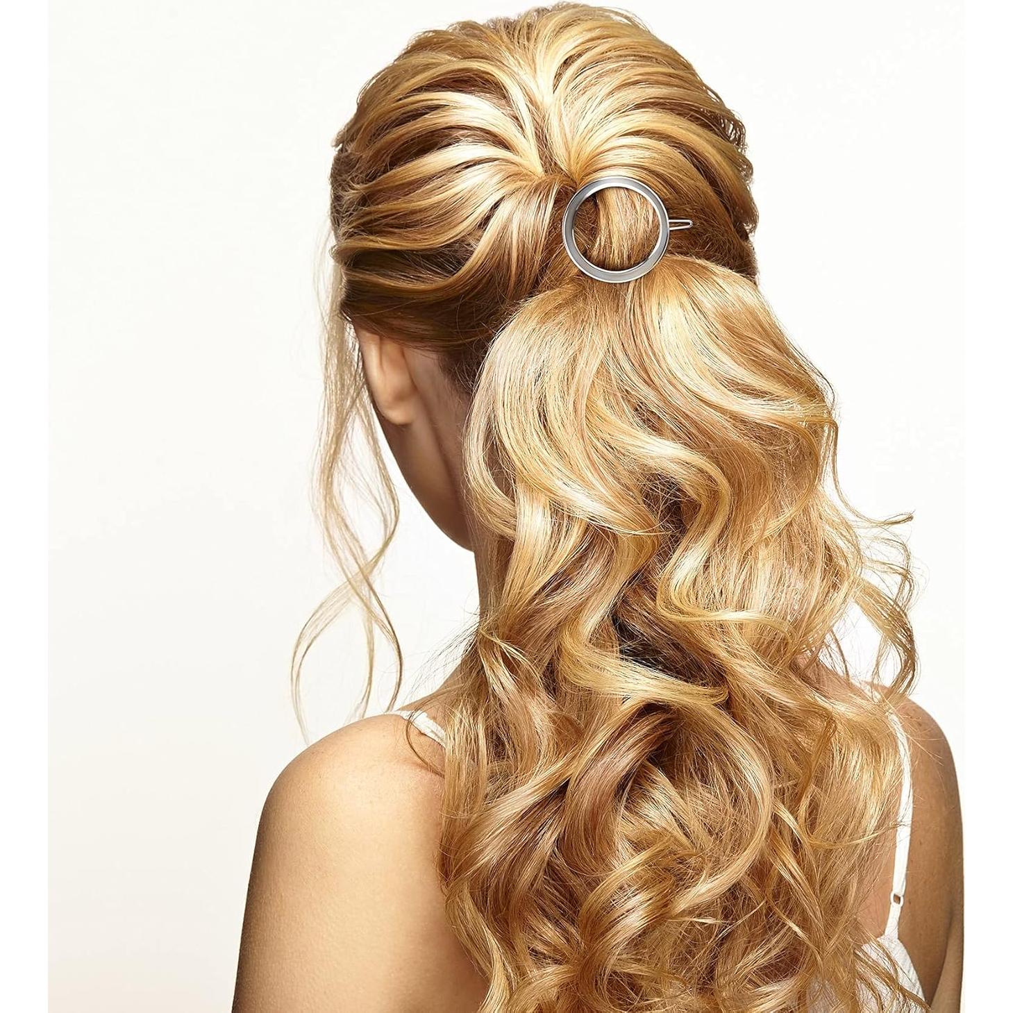 Clip de Cabello Minimalista PAGOW 4 Pcs Oro y Plata