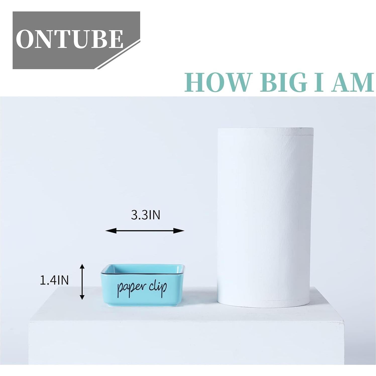 Soporte de Clips de Papel Cerámica ONTUBE Turquesa 8.4 cm