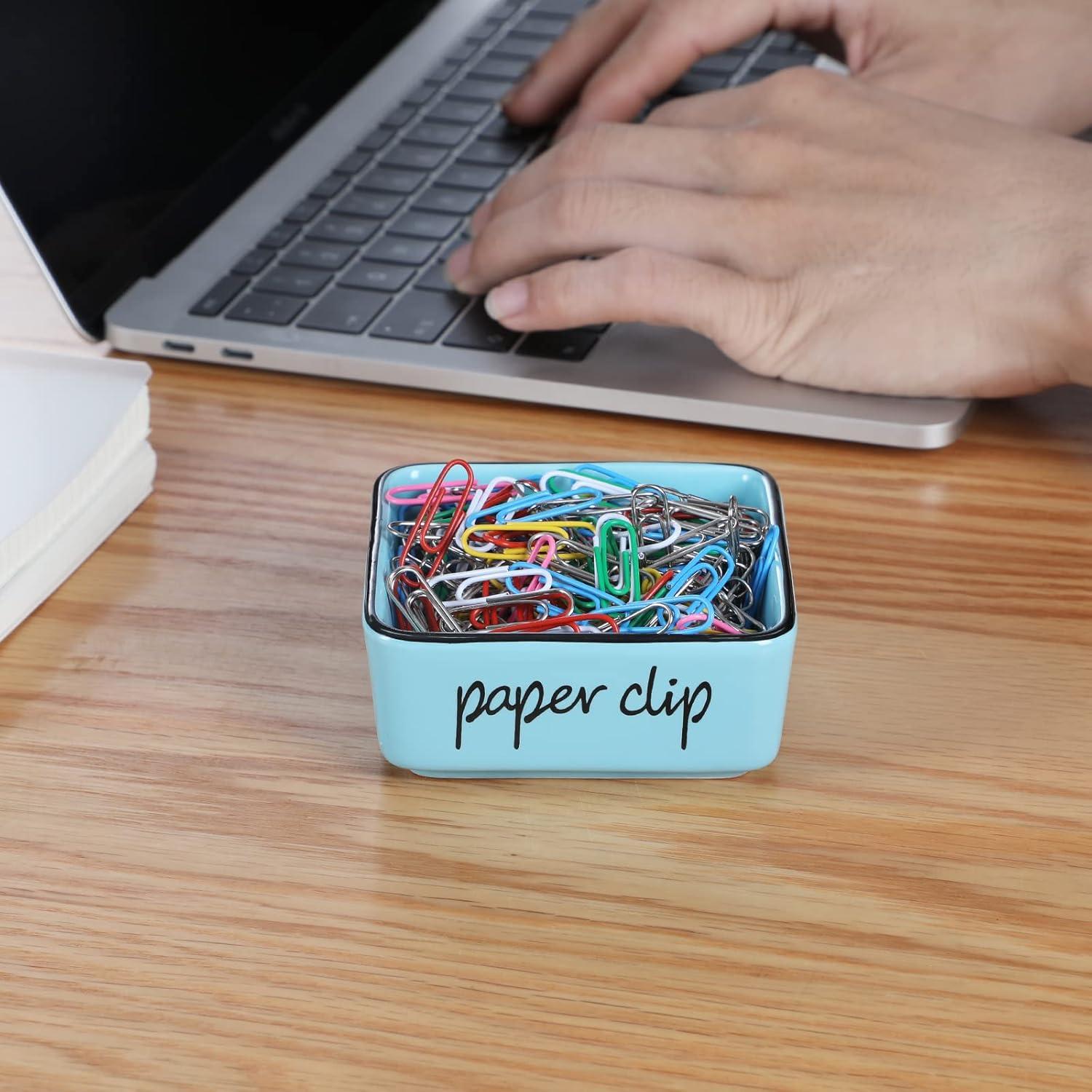 Soporte de Clips de Papel Cerámica ONTUBE Turquesa 8.4 cm