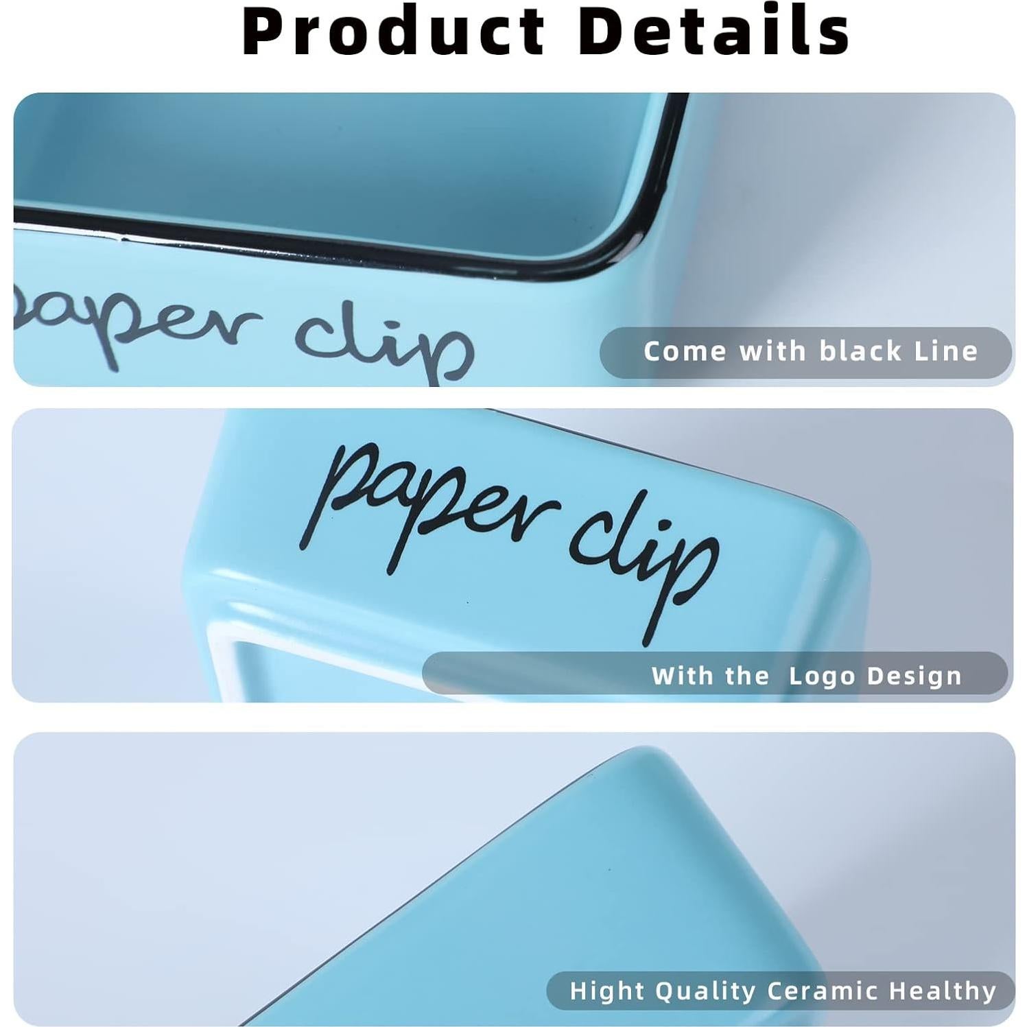 Soporte de Clips de Papel Cerámica ONTUBE Turquesa 8.4 cm