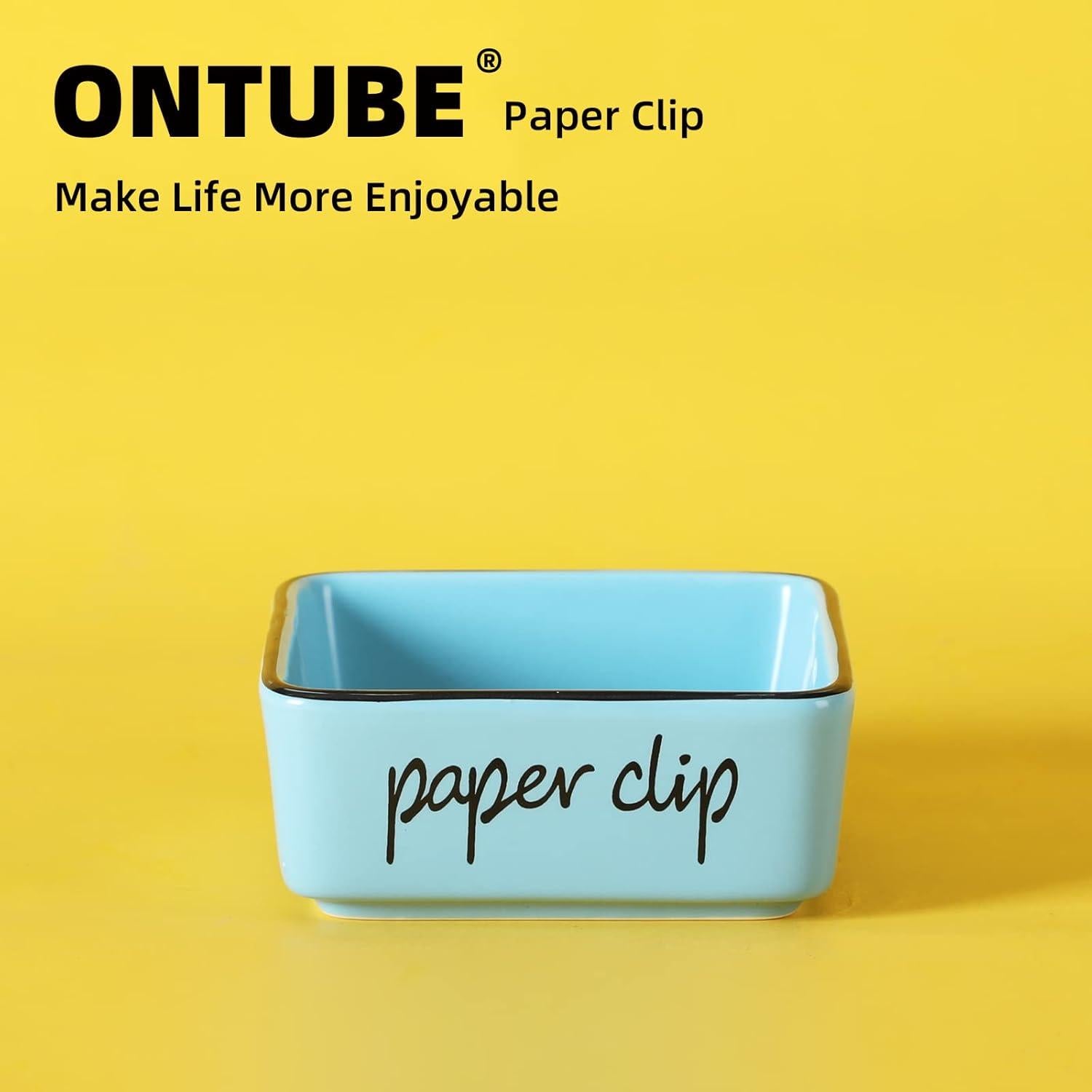 Soporte de Clips de Papel Cerámica ONTUBE Turquesa 8.4 cm