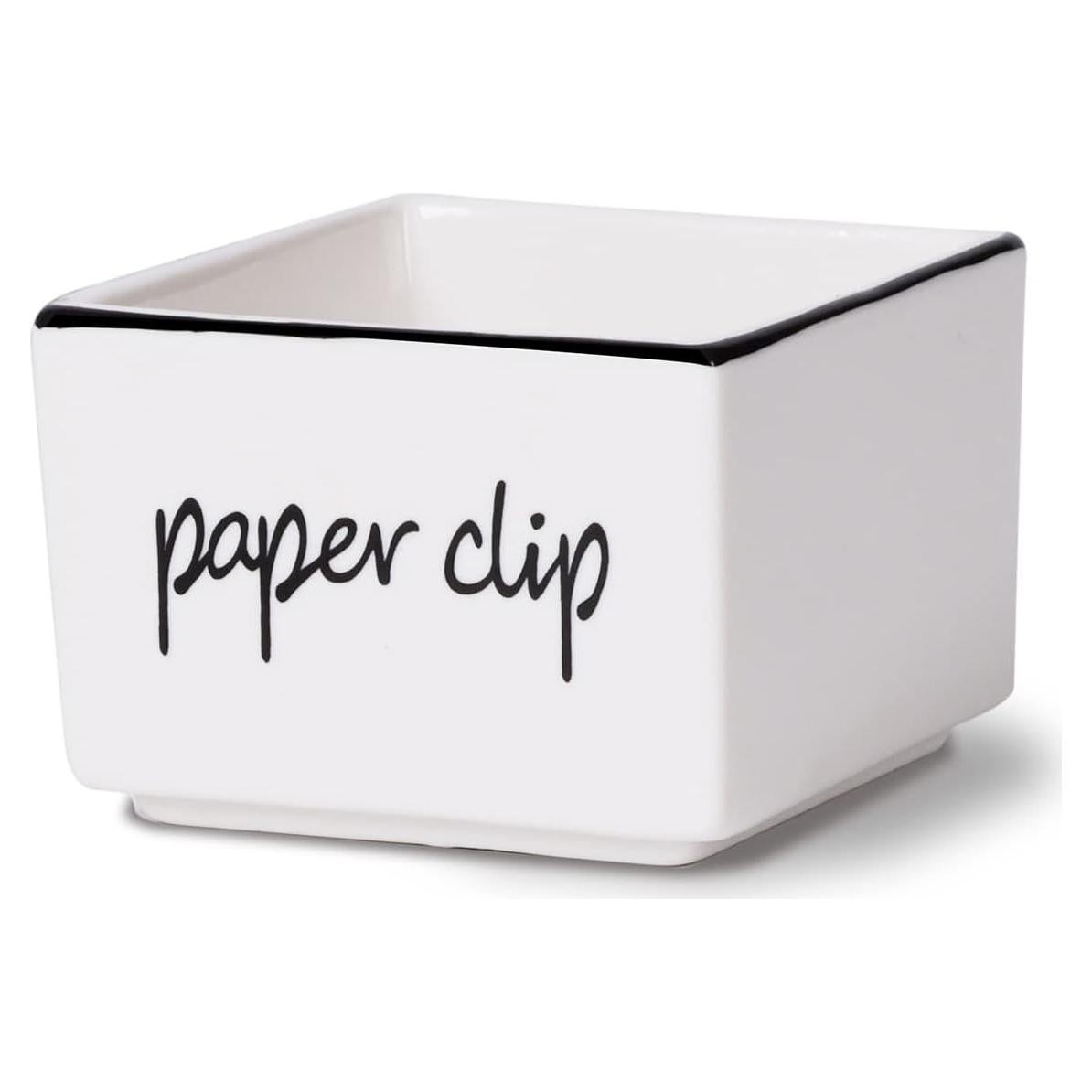 Soporte Organizador para Clips de Papel ONTUBE 7.8x7.8 cm Blanco