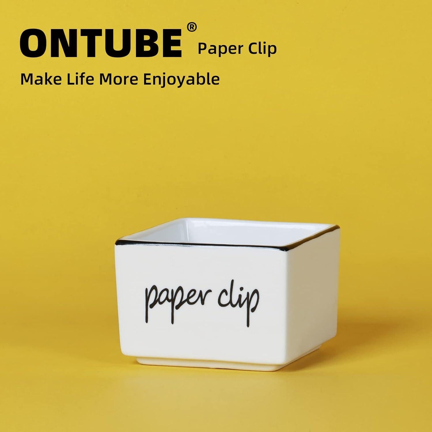 Soporte Organizador para Clips de Papel ONTUBE 7.8x7.8 cm Blanco