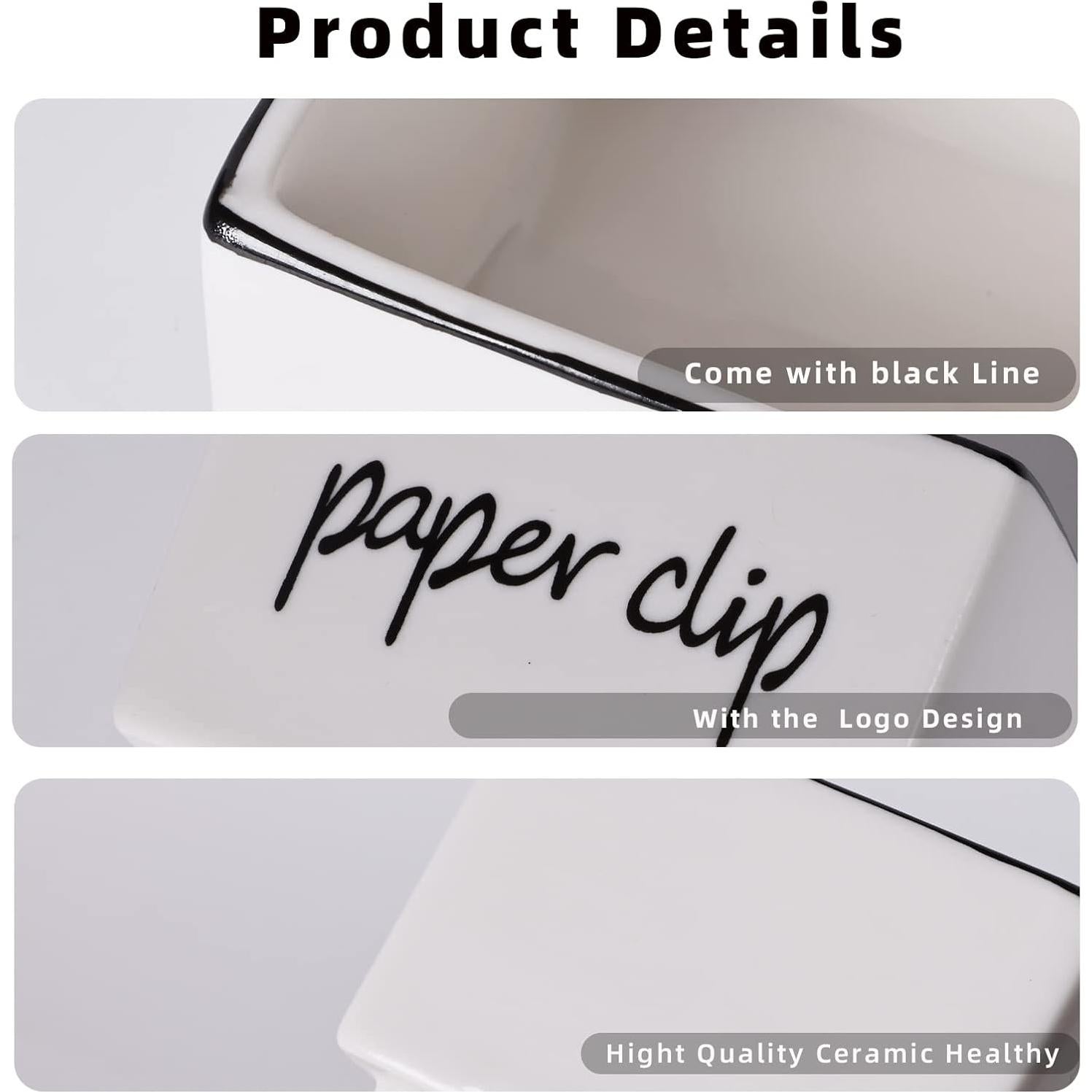 Soporte Organizador para Clips de Papel ONTUBE 7.8x7.8 cm Blanco