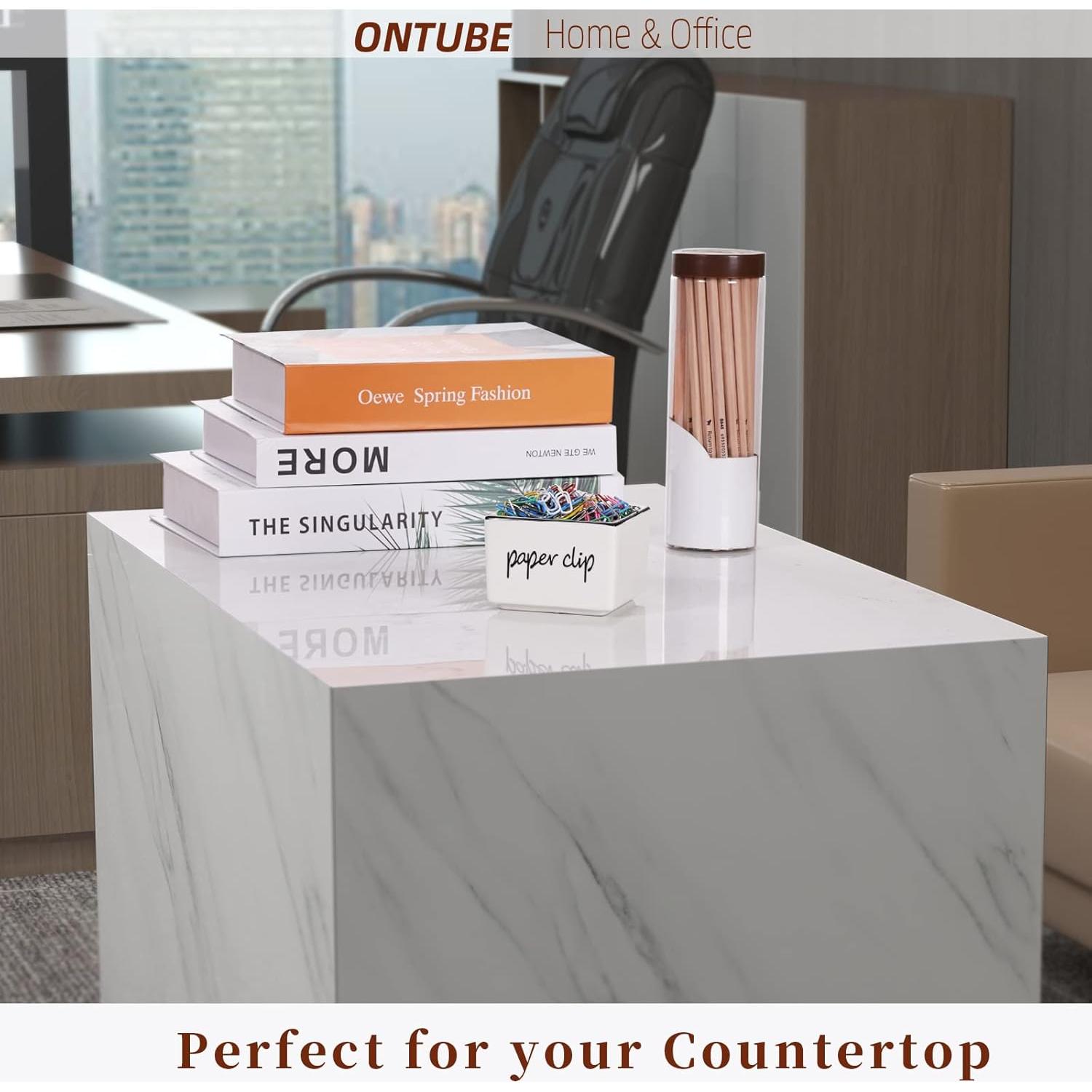 Soporte Organizador para Clips de Papel ONTUBE 7.8x7.8 cm Blanco