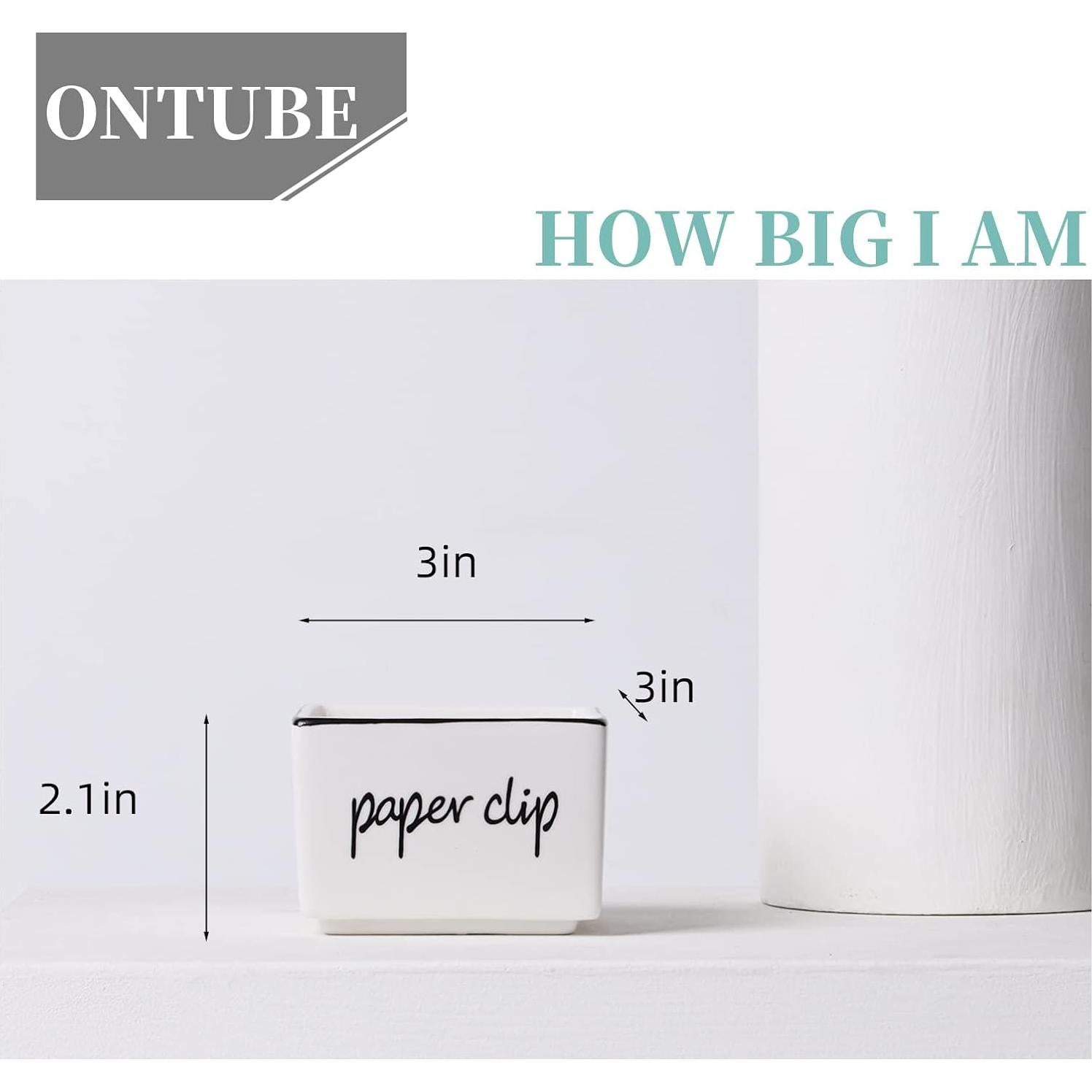 Soporte Organizador para Clips de Papel ONTUBE 7.8x7.8 cm Blanco