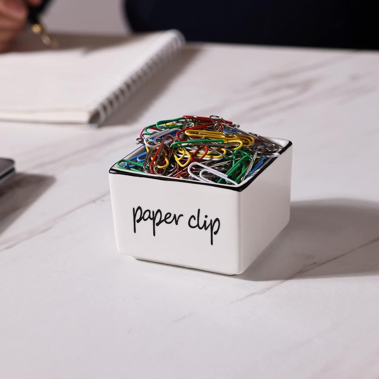 Soporte Organizador para Clips de Papel ONTUBE 7.8x7.8 cm Blanco