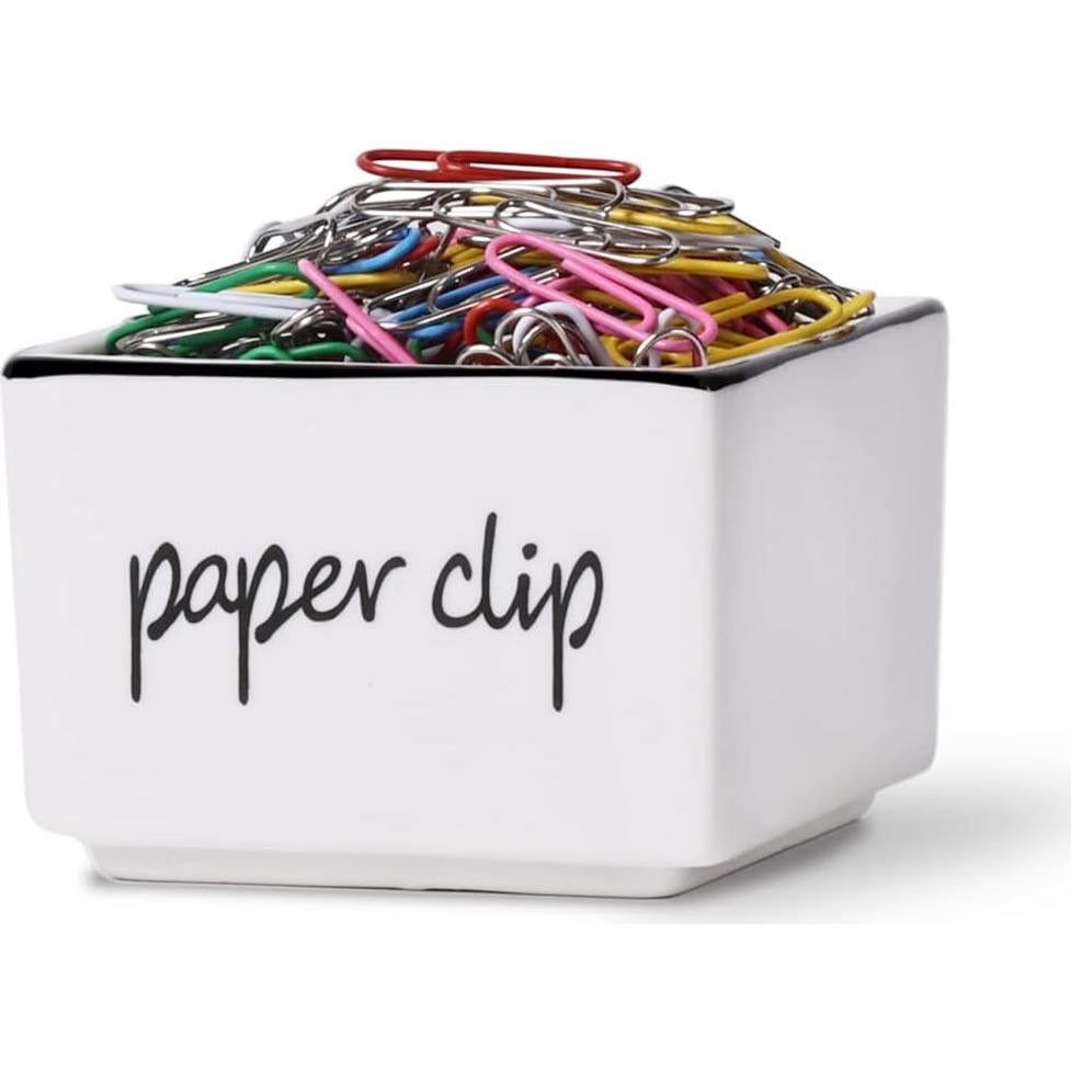 Soporte Organizador para Clips de Papel ONTUBE 7.8x7.8 cm Blanco