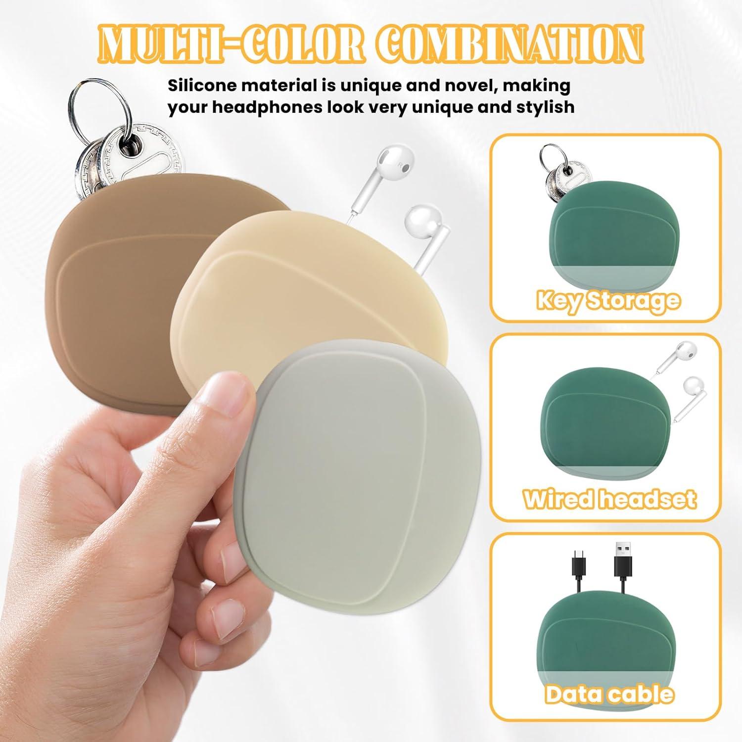 6 PCS Estuche de Silicona para Auriculares y Organizadores de Cable