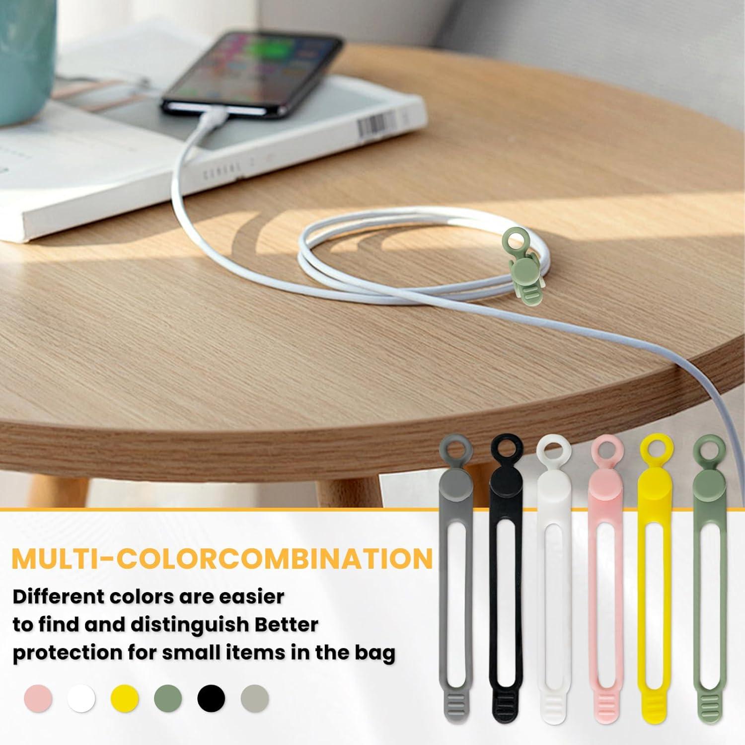 6 PCS Estuche de Silicona para Auriculares y Organizadores de Cable