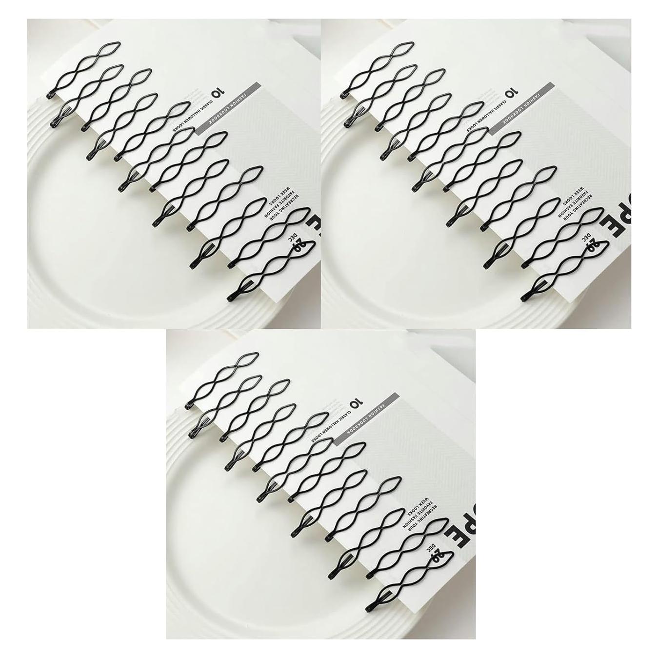 36 Pinzas de Pelo Negras Mini Clip JJLFresheners 2.54 cm