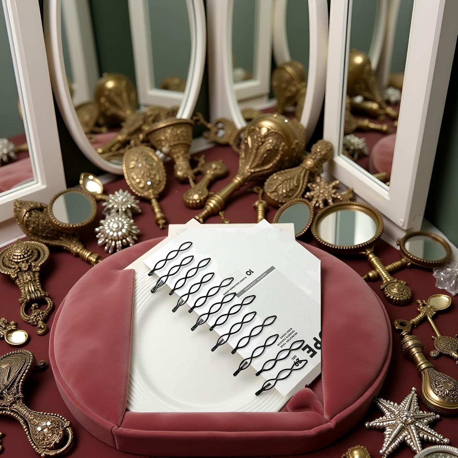 36 Pinzas de Pelo Negras Mini Clip JJLFresheners 2.54 cm