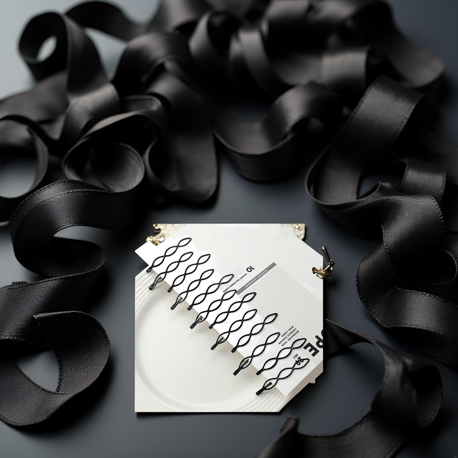 36 Pinzas de Pelo Negras Mini Clip JJLFresheners 2.54 cm