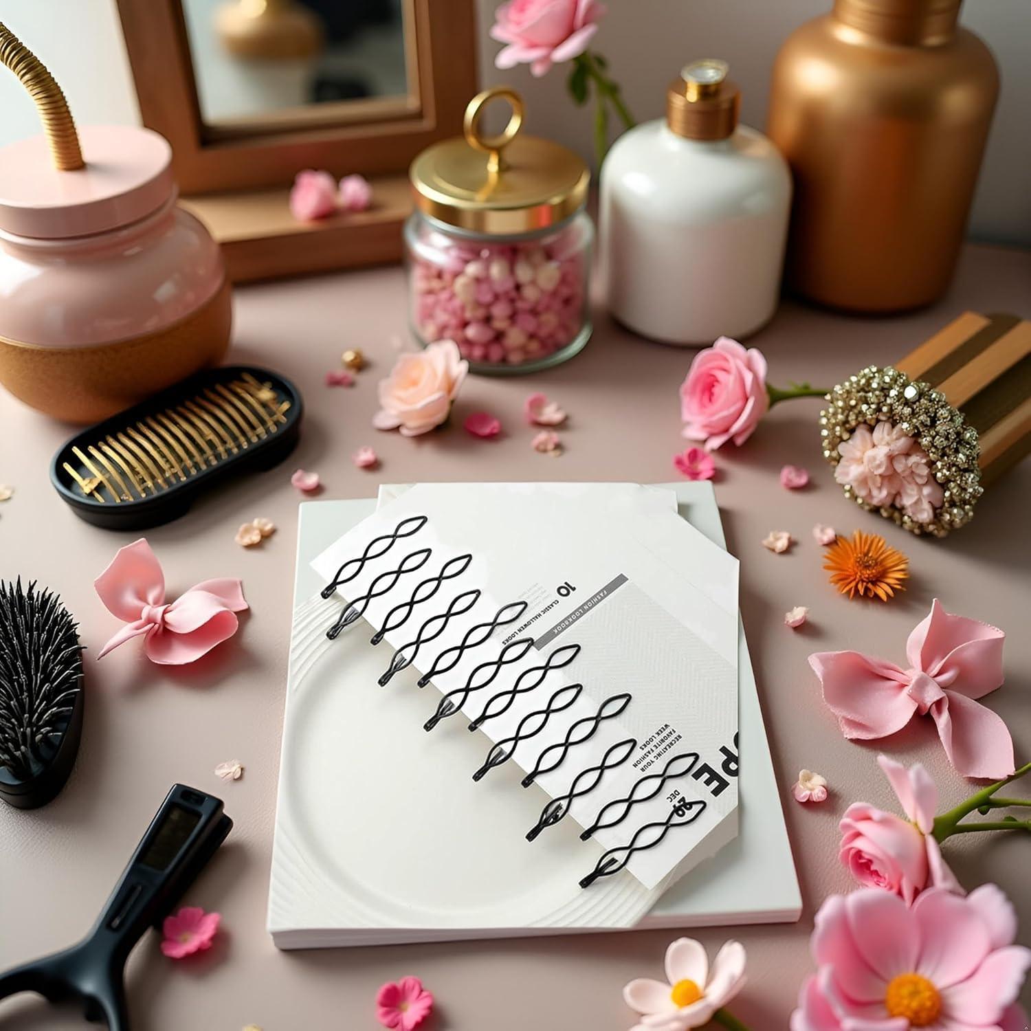 36 Pinzas de Pelo Negras Mini Clip JJLFresheners 2.54 cm