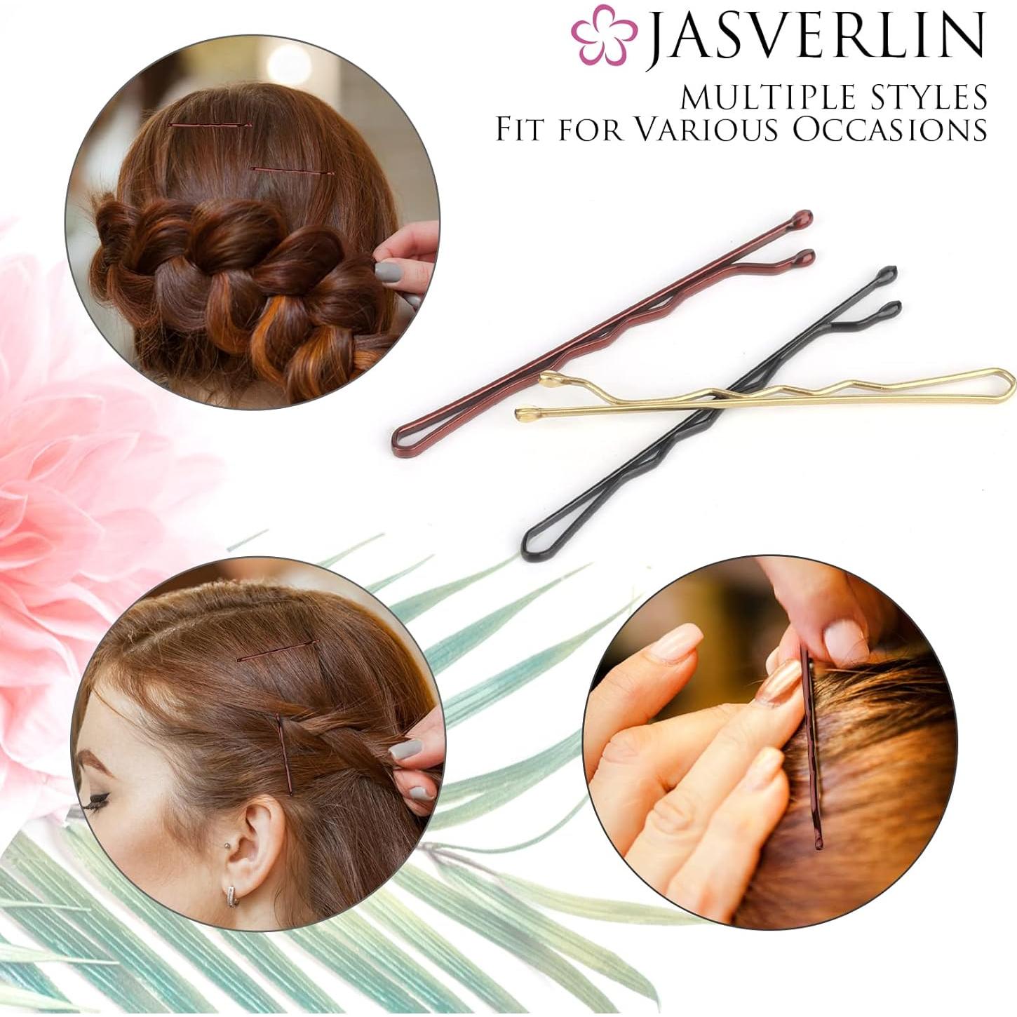 Pinzas para Cabello JASVERLIN Marrón 6 cm - Paquete 100 Piezas