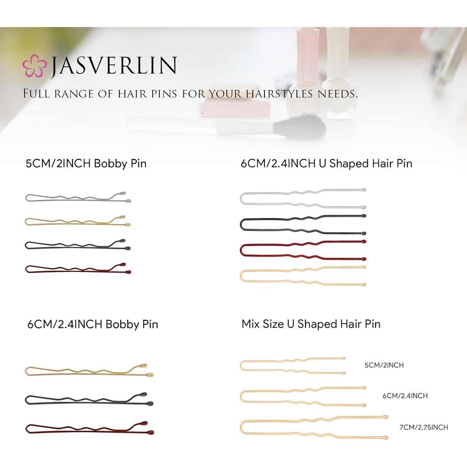 Pinzas para Cabello JASVERLIN Marrón 6 cm - Paquete 100 Piezas