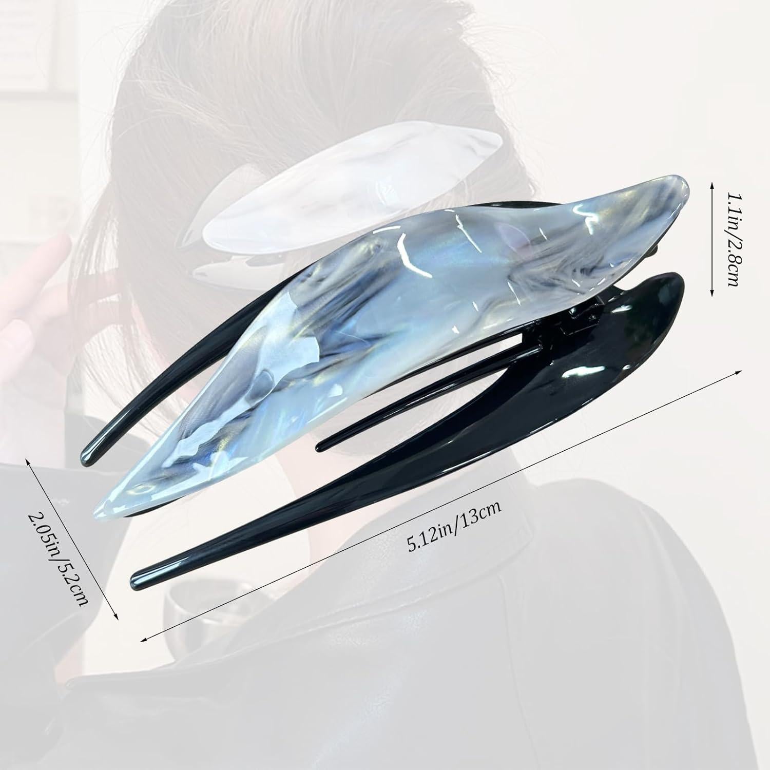 Clips de Garra de Acetato Tortuga Hurifeng - 12.7 cm, Paquete de 2