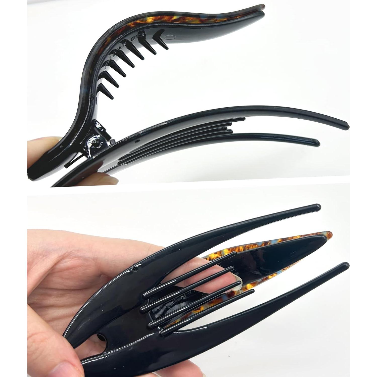 Clips de Garra de Acetato Tortuga Hurifeng - 12.7 cm, Paquete de 2