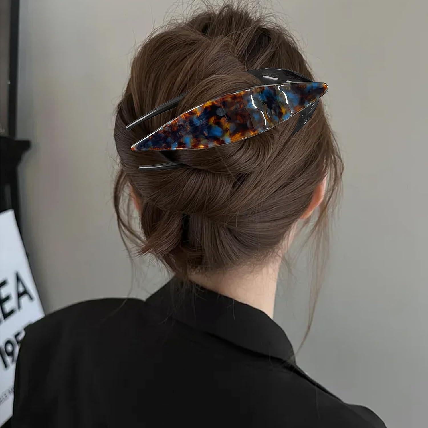 Clips de Garra de Acetato Tortuga Hurifeng - 12.7 cm, Paquete de 2