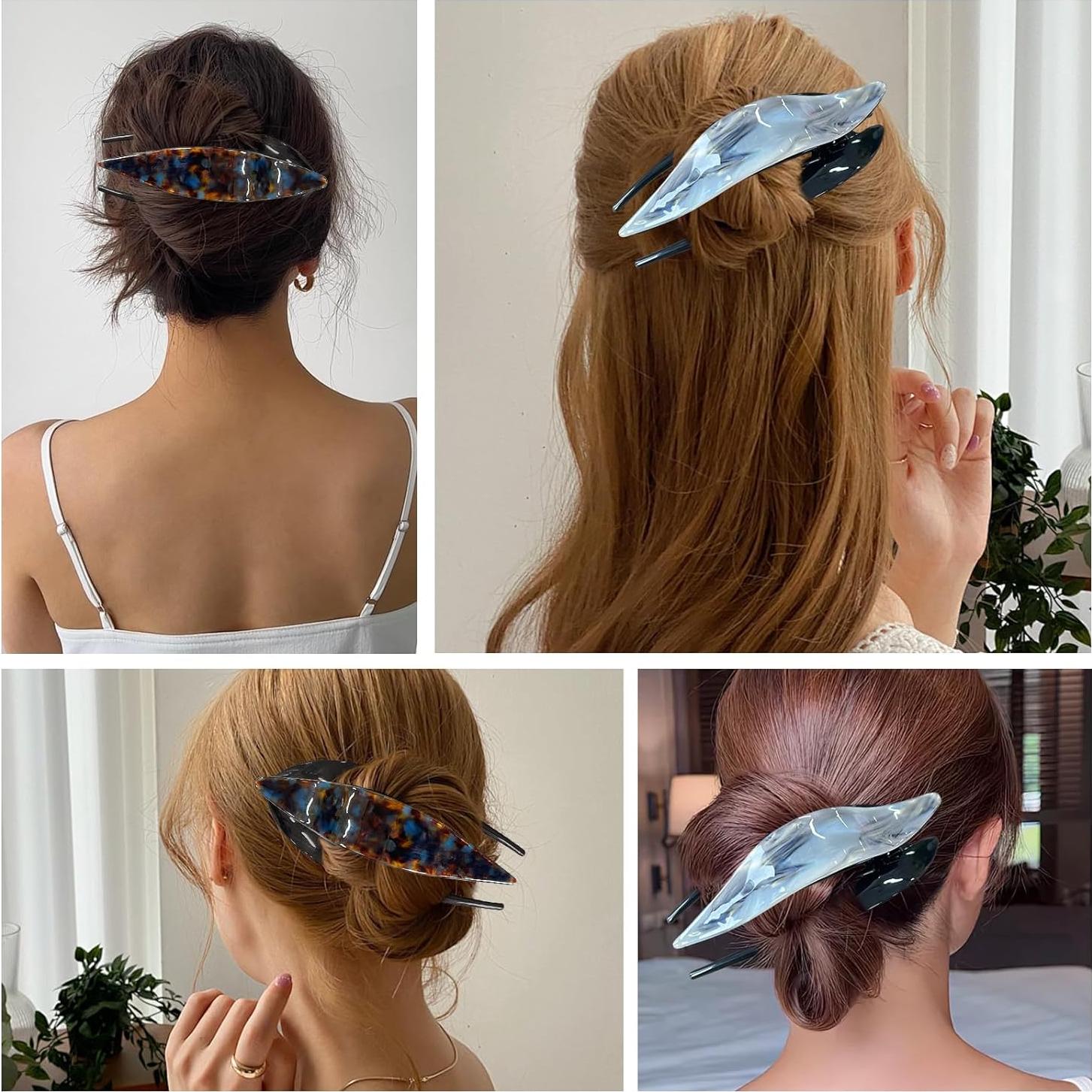 Clips de Garra de Acetato Tortuga Hurifeng - 12.7 cm, Paquete de 2