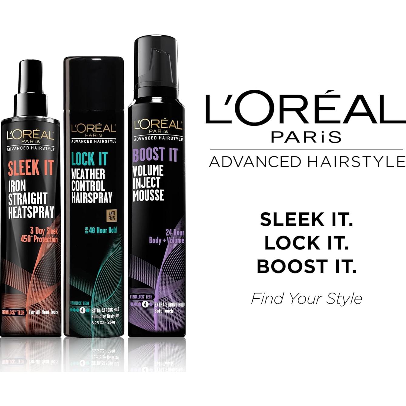 L'Oréal Paris Spray Fijador Extra Fuerte 234 g - Anti-Frizz