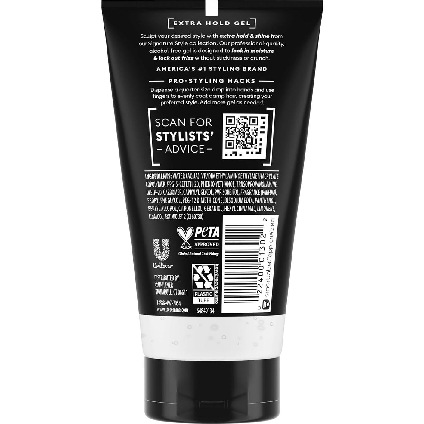 Gel TRESemm Extra Hold Sin Alcohol 141.75 g Control Frizz