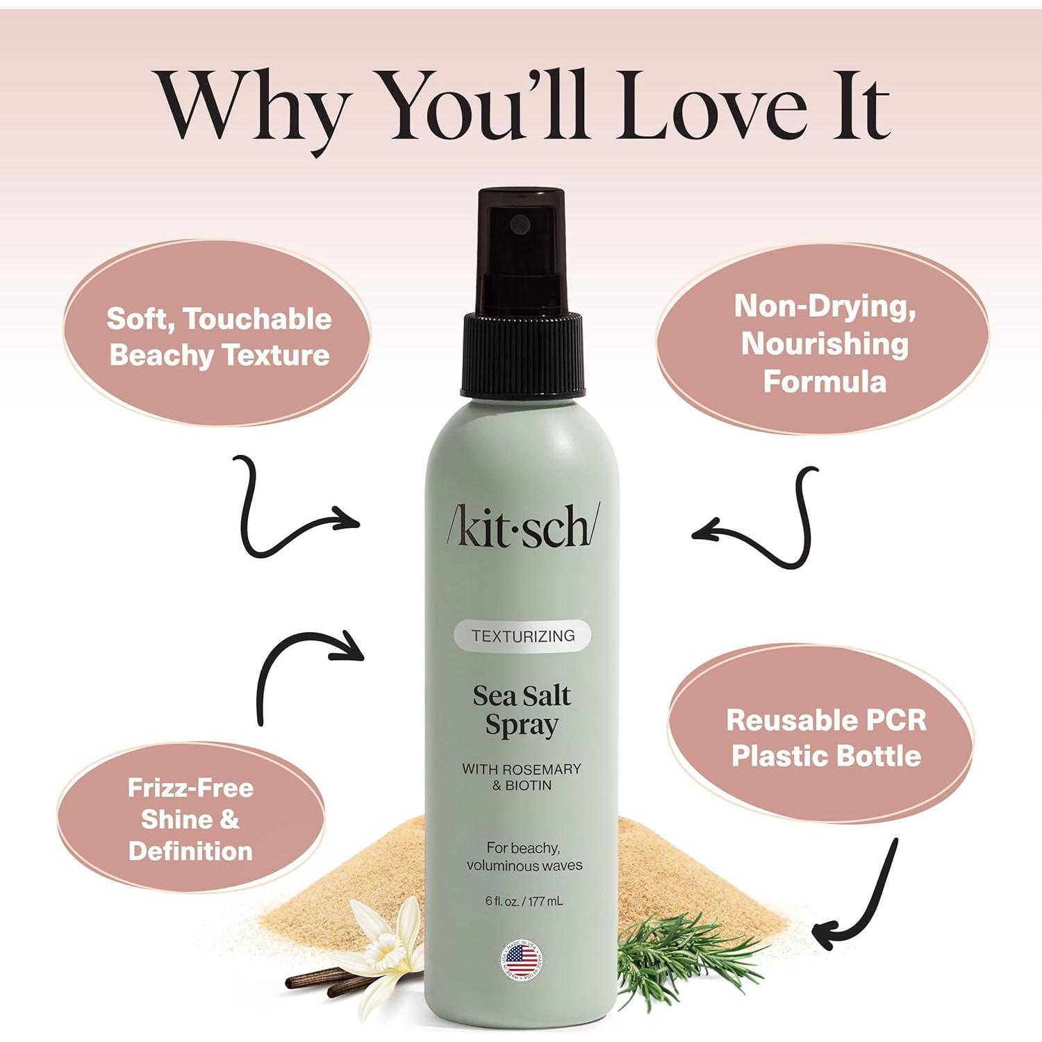 Spray de Sal Marina Kitsch 177 mL - Texturizador Cabello Natural