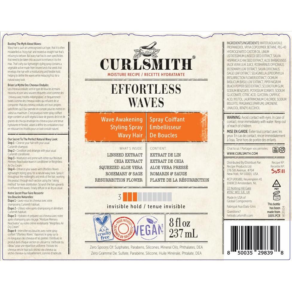 Curlsmith Spray Estilo Ondas Sin Esfuerzo 59ml Hidratante