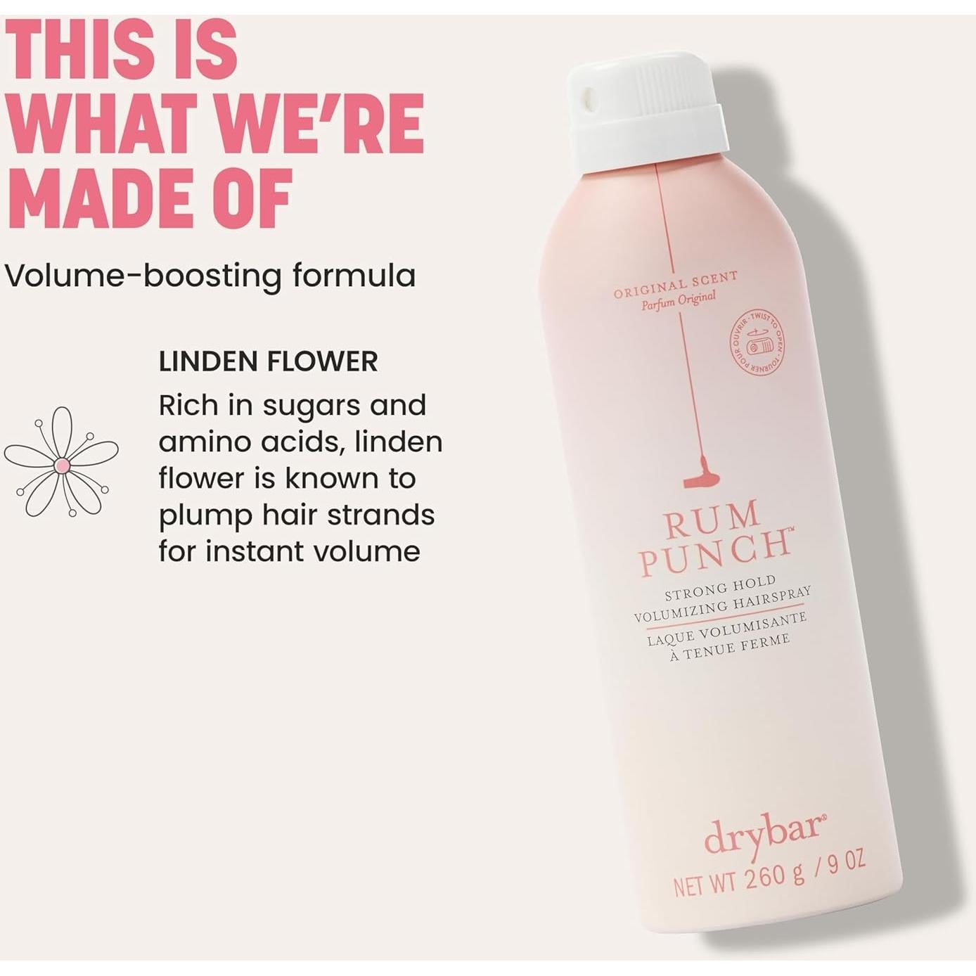 Spray Voluminizador Drybar Rum Punch 300ml - Fijación Fuerte