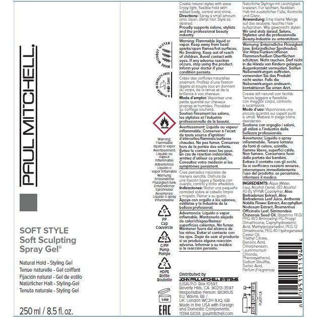 Spray Suave Paul Mitchell 250 ml - Sujeción Natural para Cabello