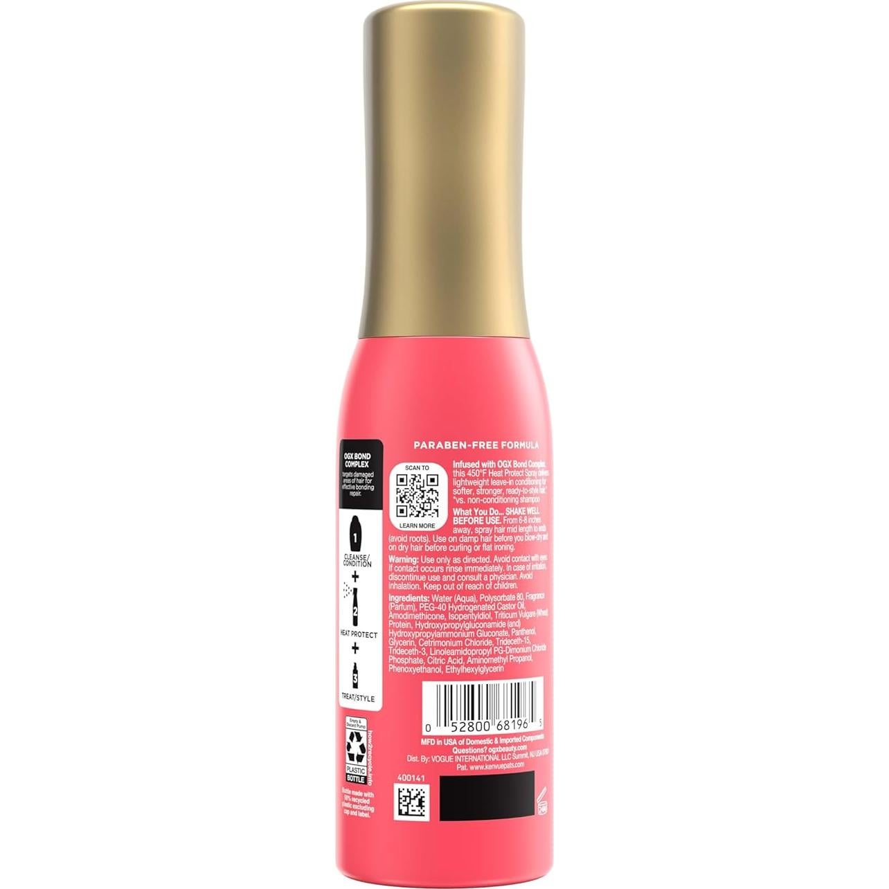 Spray Protector Térmico OGX 192 ml - Repara y Protege Cabello