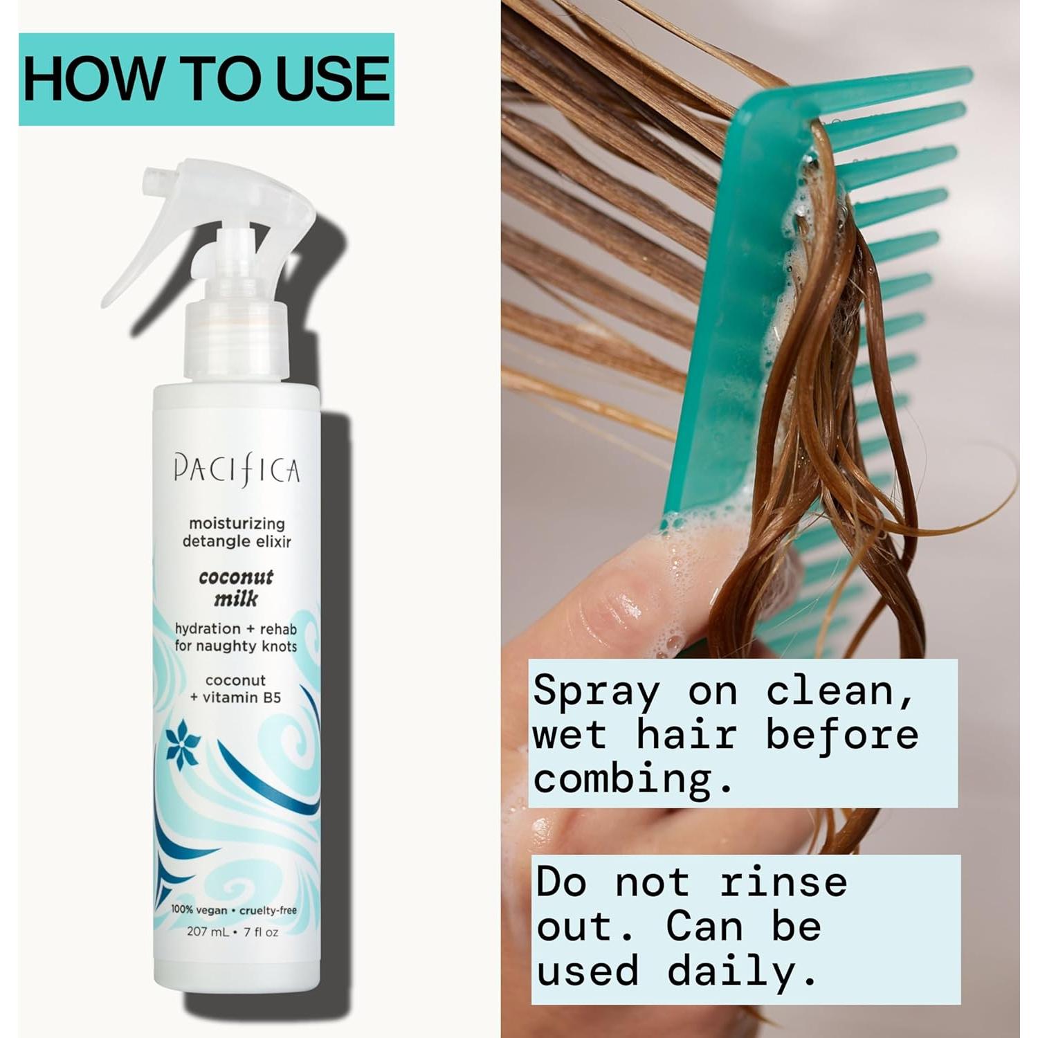 Spray Desenredante Pacifica Leche de Coco 154g - Acondicionador Sin Enjuague