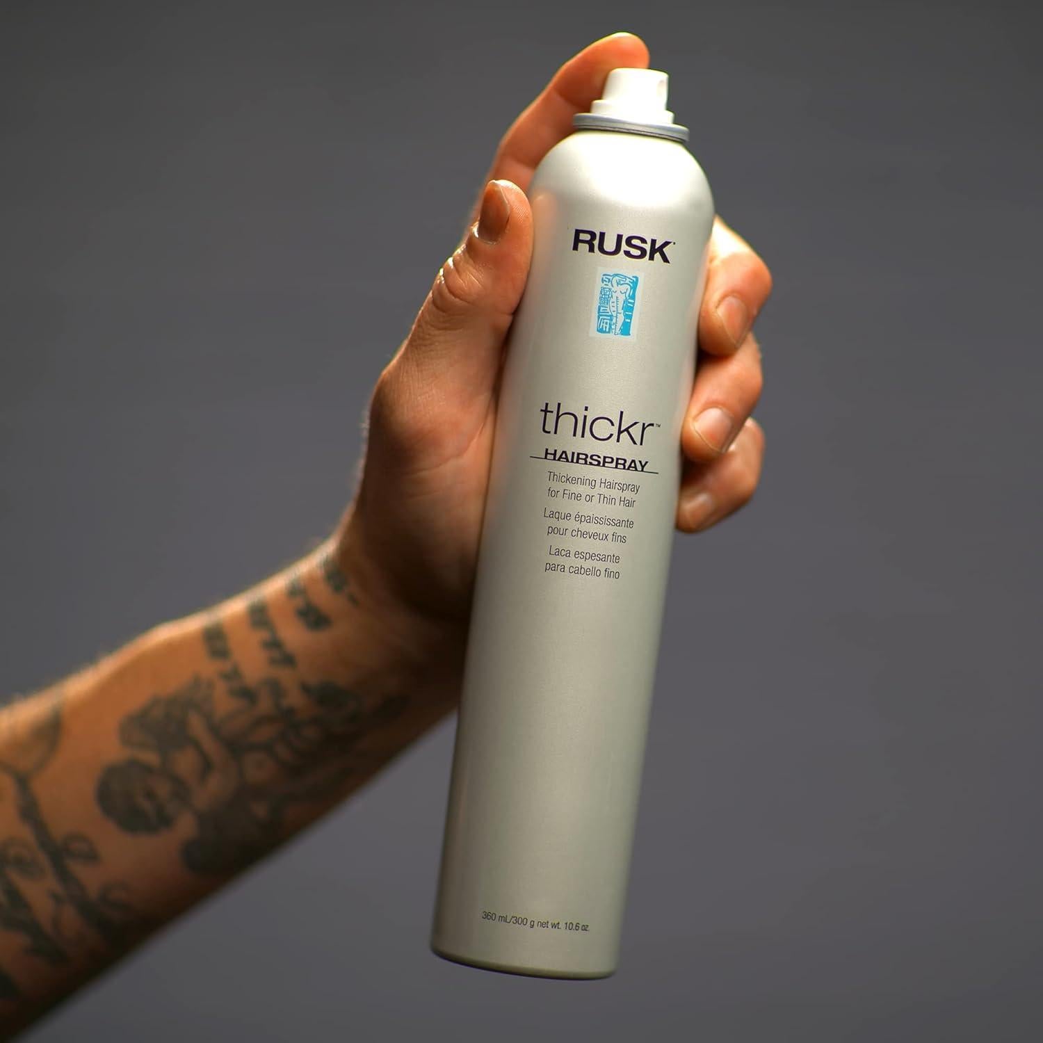 Laca Voluminizadora RUSK Thickr 300 g - Fijación Extra y Brillo