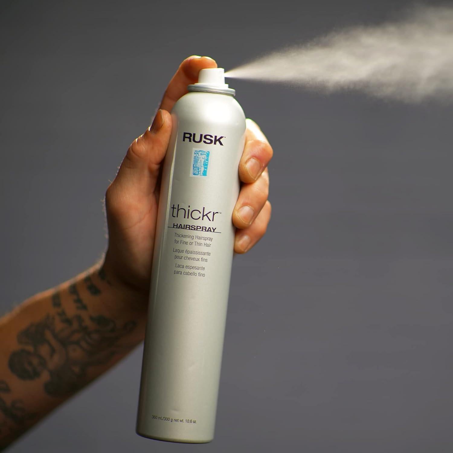 Laca Voluminizadora RUSK Thickr 300 g - Fijación Extra y Brillo