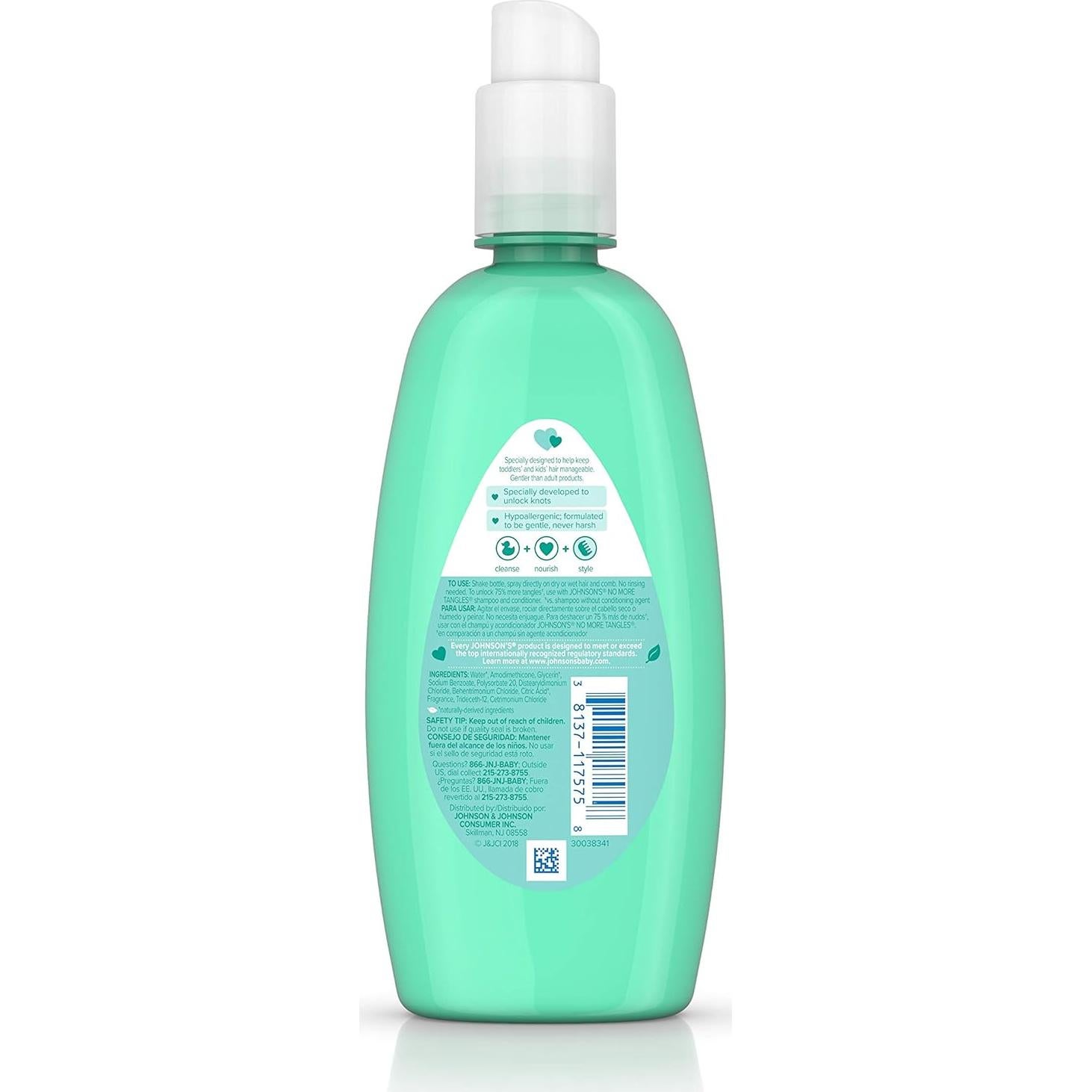 Spray Desenredante Johnson's No More Tangles 295 ml Hipoalergénico