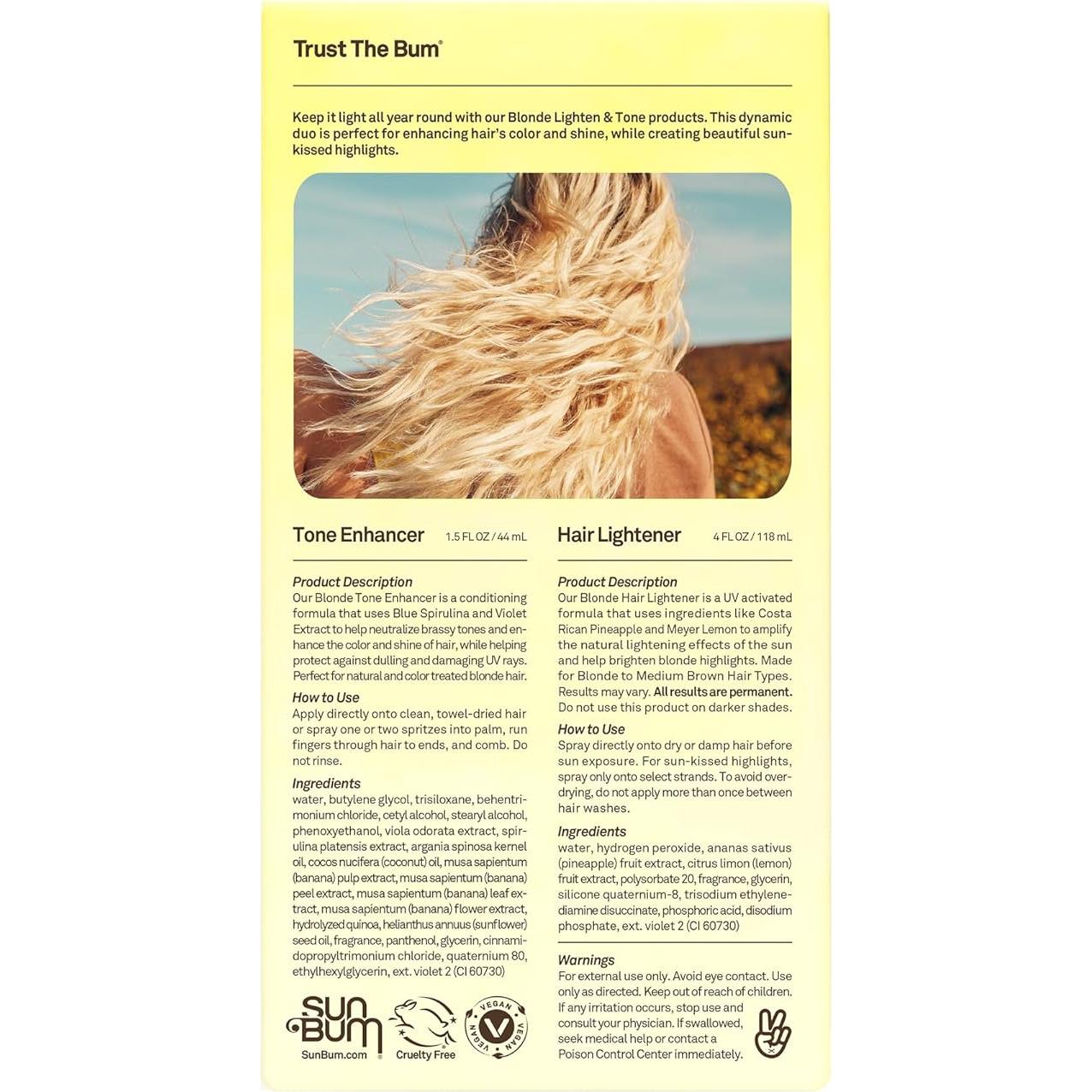 Kit de Viaje Aclara y Tonifica Sun Bum - Cabello Rubio 113.4g