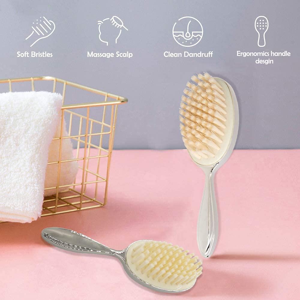 Cepillo para Bebés RUMIUSE Chapado en Plata con Cerdas Suaves