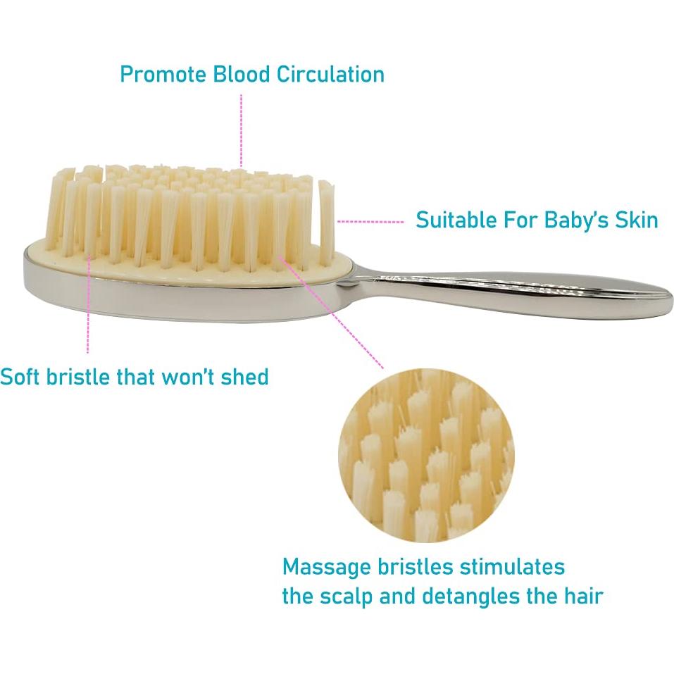 Cepillo para Bebés RUMIUSE Chapado en Plata con Cerdas Suaves