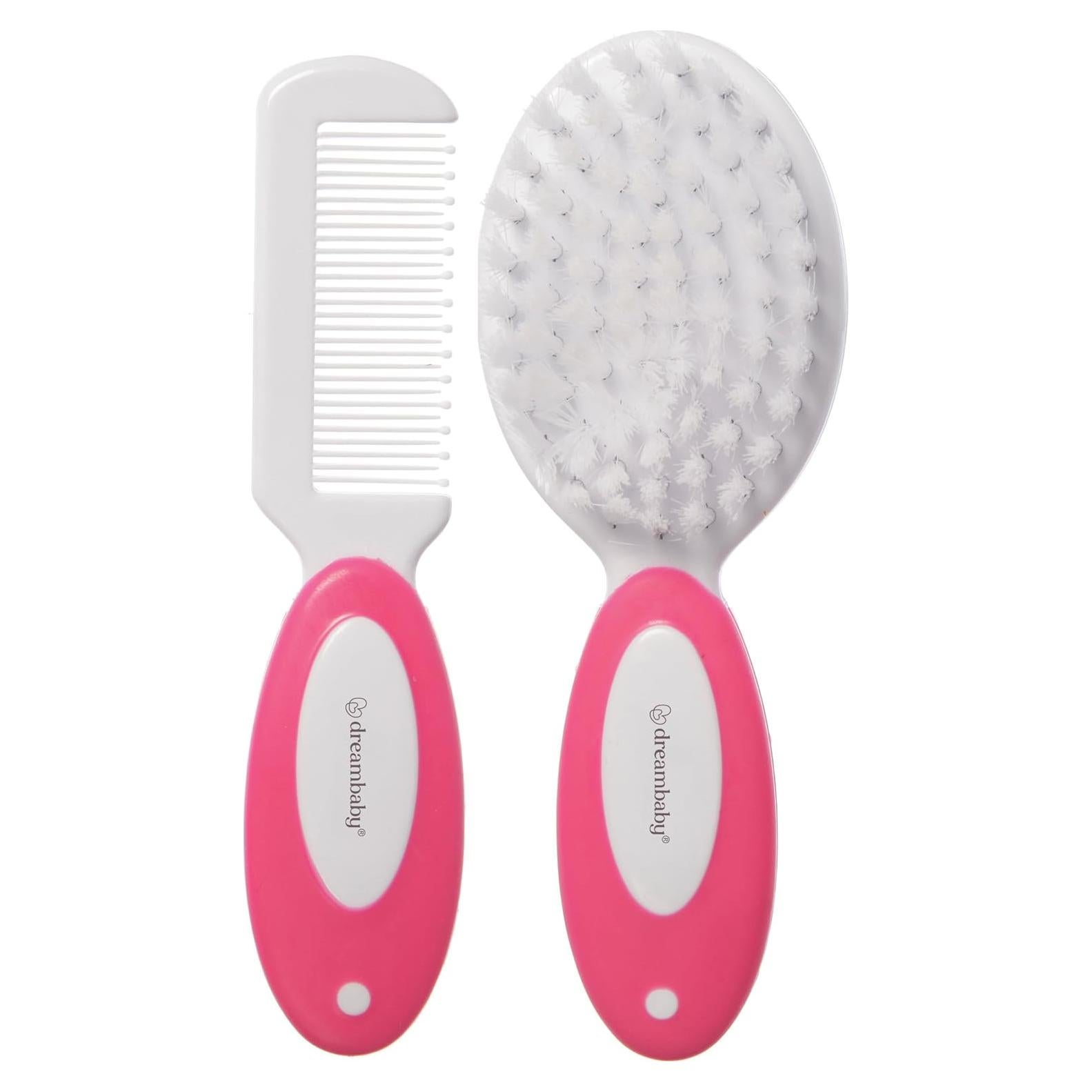Juego de Cepillo y Peine Dreambaby Deluxe Rosa - Cerdas Suaves